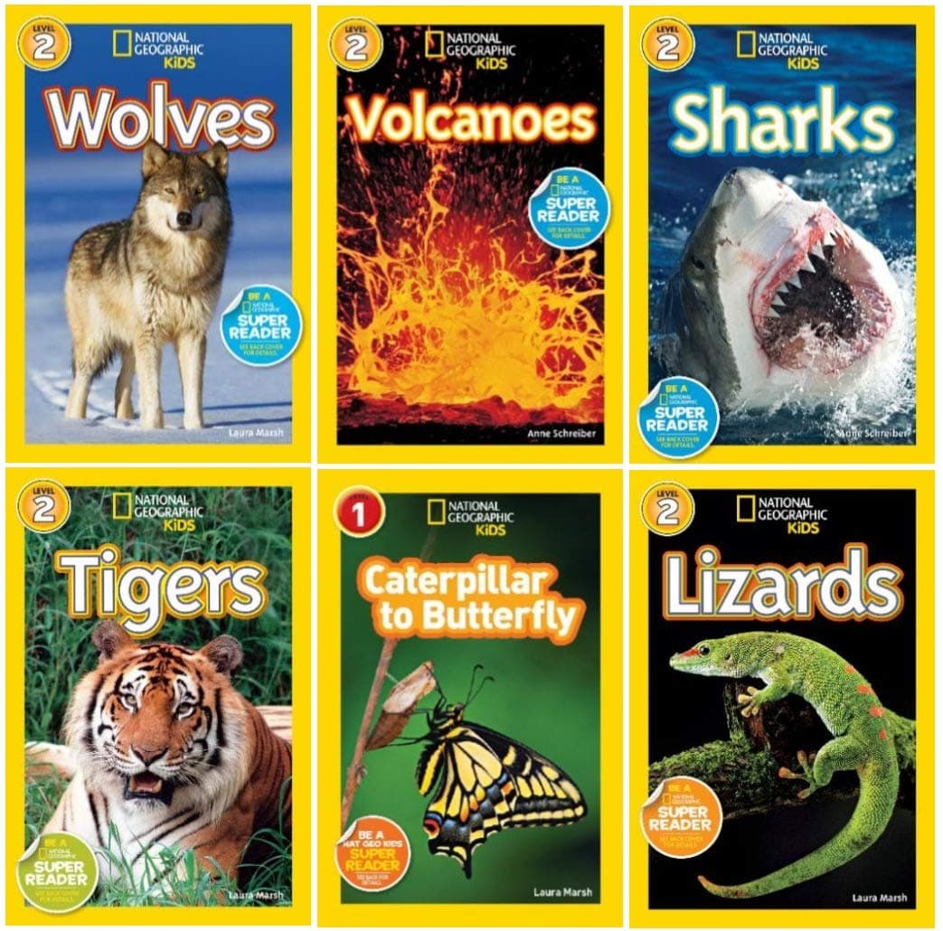 National Geographic Kids Readers 6 Book Set (National Geographic Kids Readers, Levels : 1 & 2)