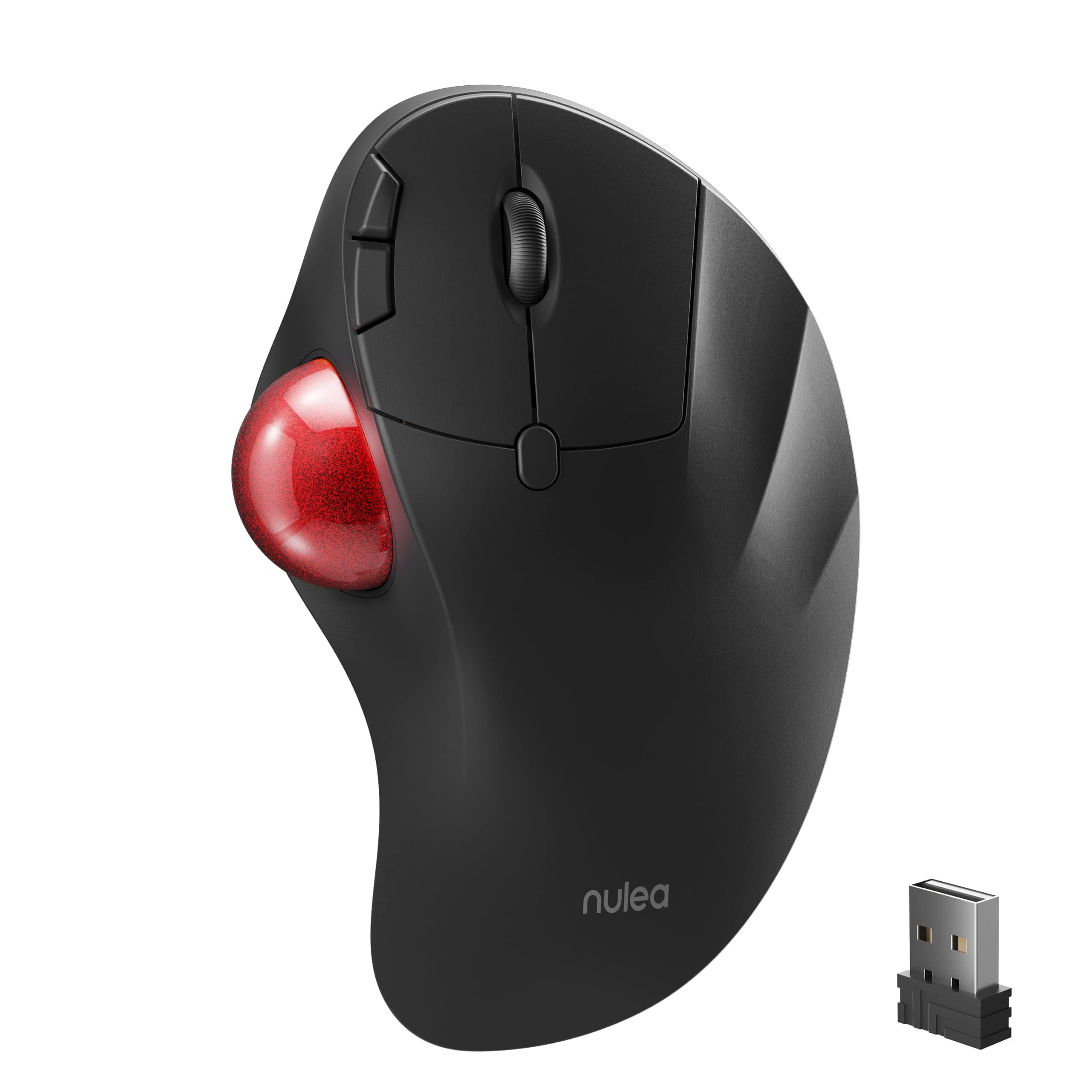 Nulea Wireless Trackball Mouse, Easy Thumb Control, 5 Adjustable DPI, 3 Device Connection for PC, Laptop