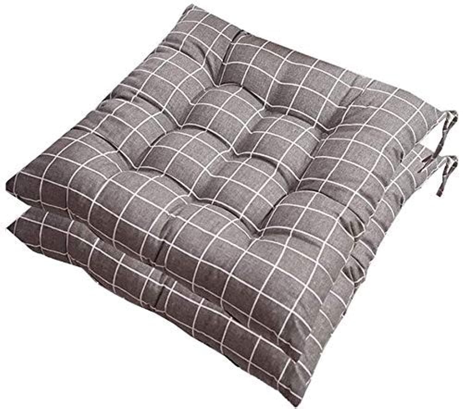 Outdoor Square Chair Pad Cushion (40X40cm)- Pack of 2, Grey
