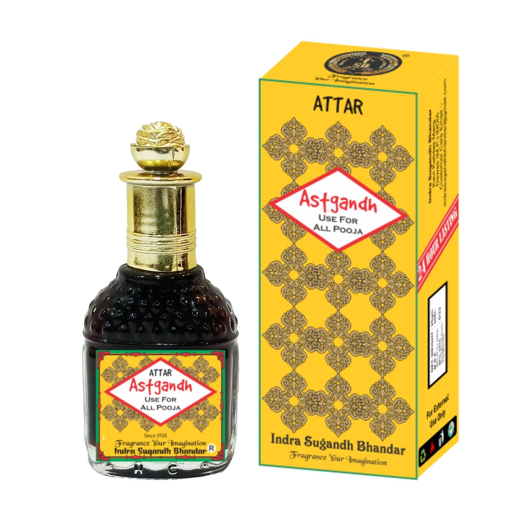 INDRA SUGANDH BHANDAR Attar For Men|Women Ashtagandha with 8 Variant Combination Kasturi, Amber, Kesar, Chandan, Gulab, Oudh, Hina Mix Rich & Divine 24 Hours Long Lasting Fragrance 25ml Rollon Pack