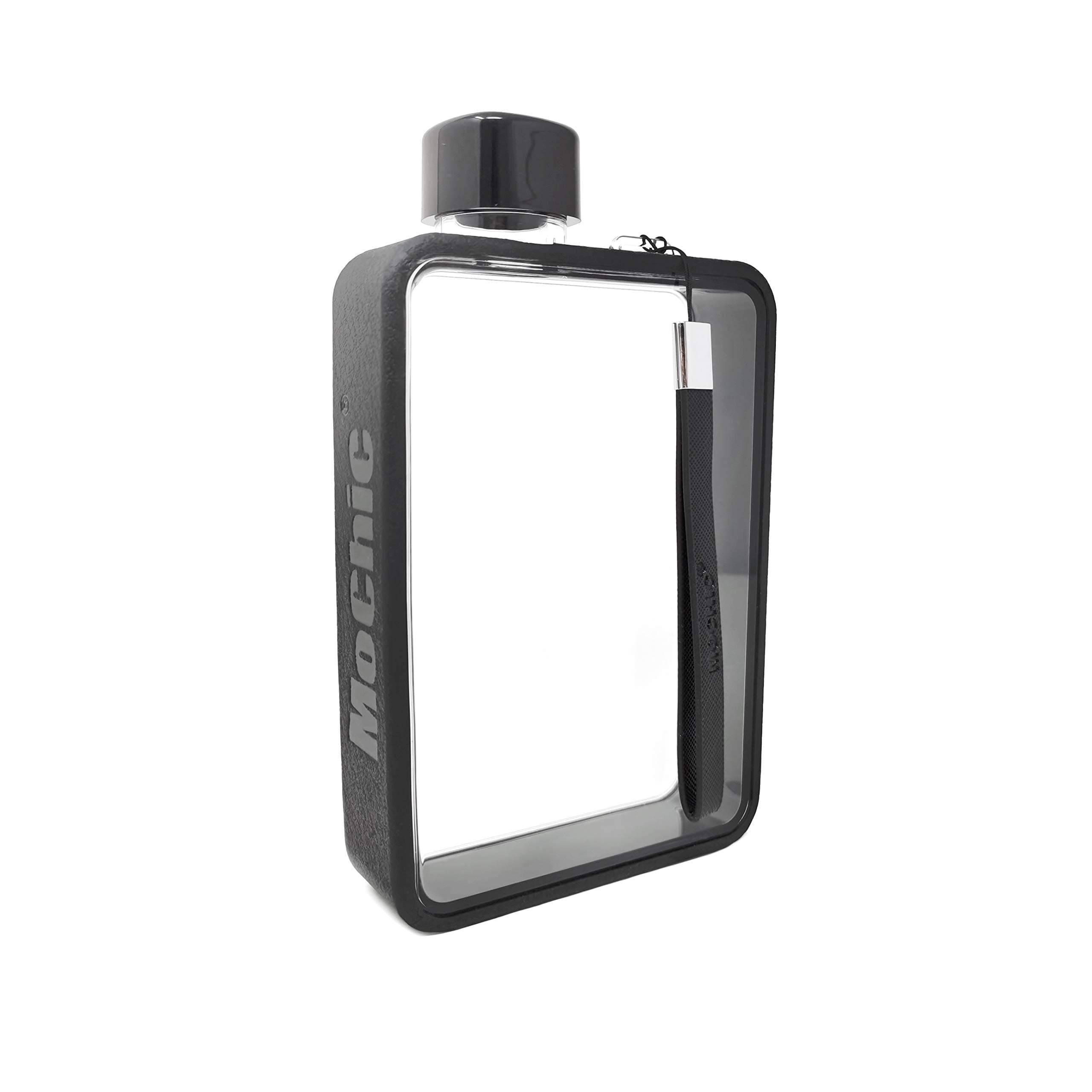 MOCHIC Travel Mug - Water Cup-A Flat Cup-Personalized Portable Travel Cup for Hiking, not Suitable for Boiling Water, 380ML / 12.98OZ(A:Black)