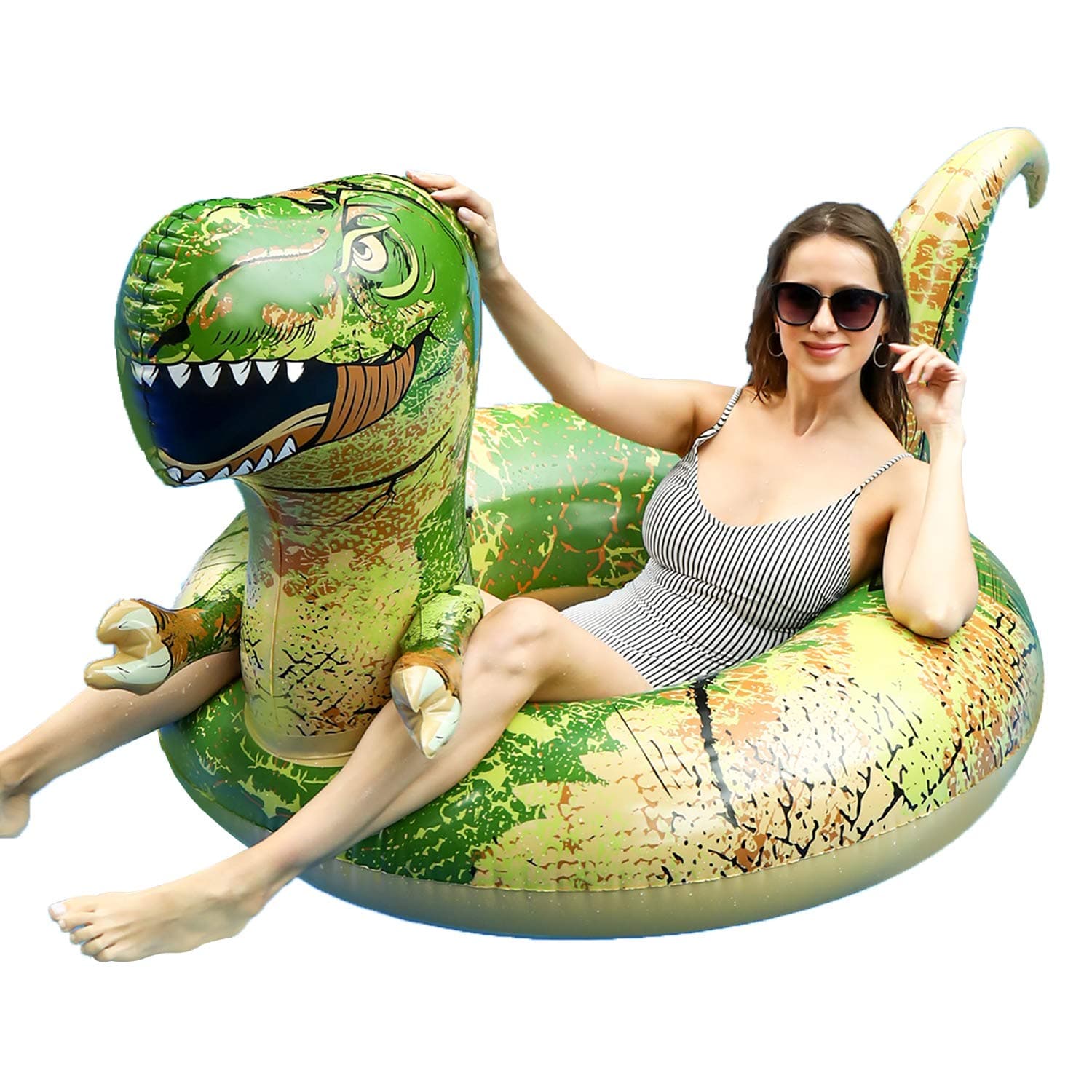 62'' Dinosaur Pool Floats, Inflatable Pool Floaties Swimming Rings Tube Pool Float Summer Beach Toys for Adults and Kids