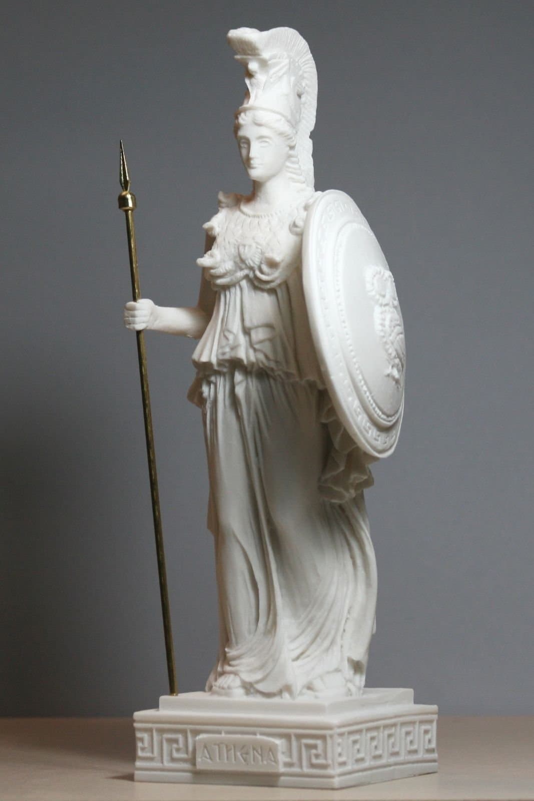 Greek Roman Goddess Athena Minerva Alabaster Statue Figure Sculpture 9.65 inches