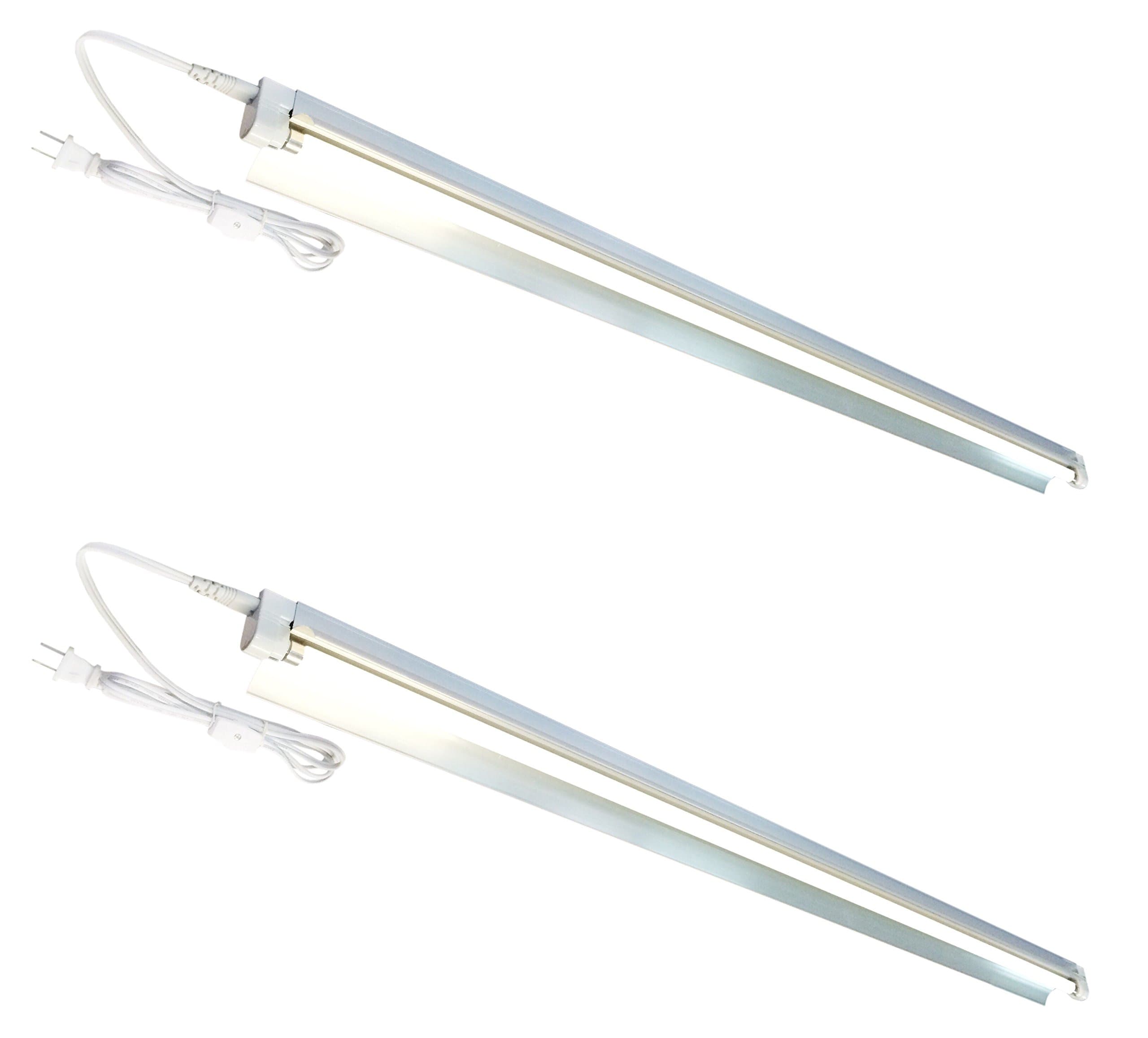 2-Pack T5 HO Grow Light - 1 Bulb Light System - Fluorescent Hydroponic Indoor Fixture Bloom Veg Daisy Chain with Bulbs (4 Foot & w/Reflector (DL8041R 2pack), Warm White | Flowering)