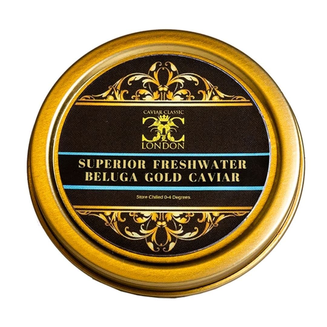 Delicious: 50 gr.Superior Freshwater Beluga Gold Caviar .Free 1-2 Day del.