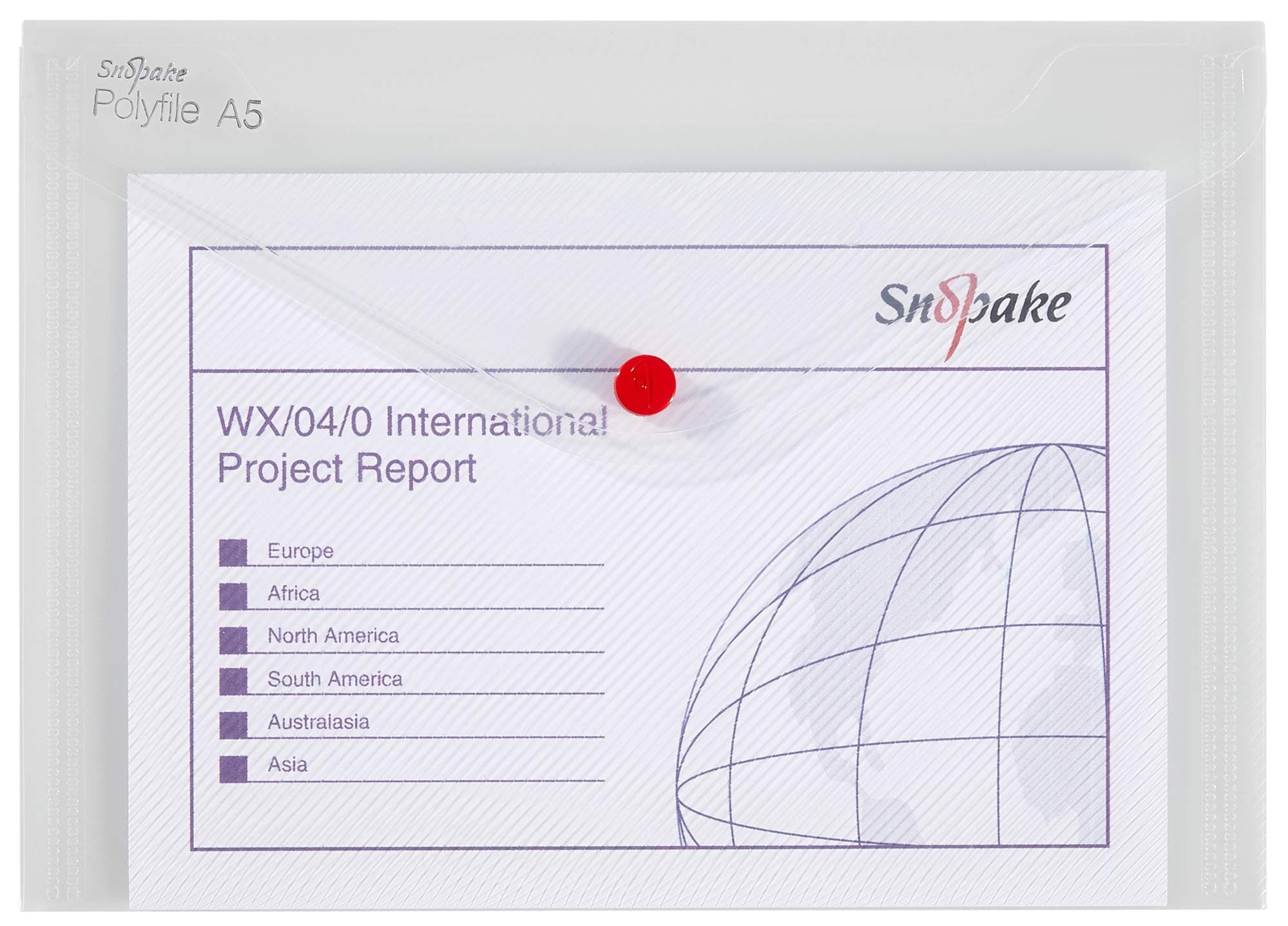 A5 Polyfile Popper Wallet with Press Stud Closure – Clear [Pack of 5] Ref: 11382