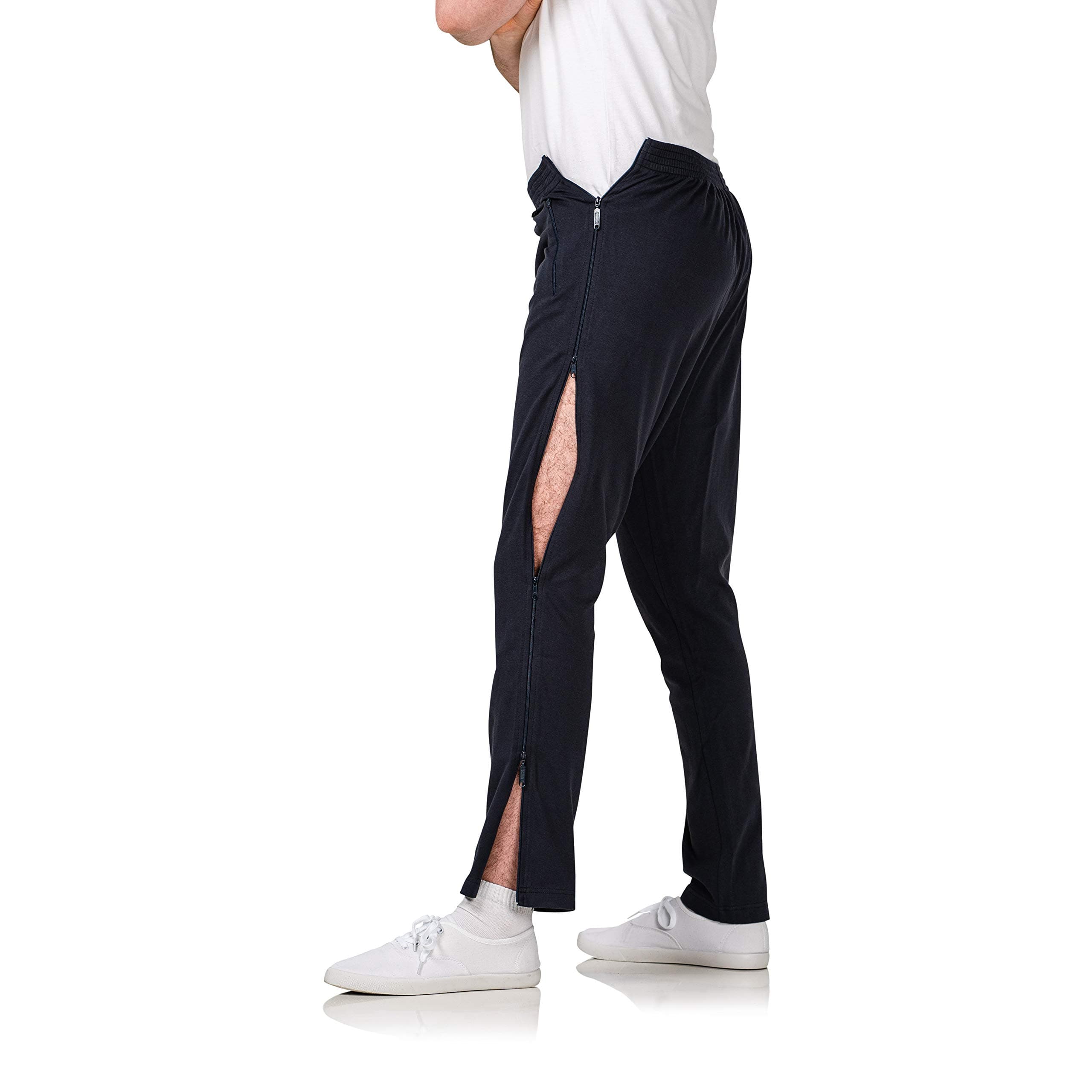 Stautz® Premium rehabilitation trousers for men - unique 4-way zip to open all the way through the side - ideal for rehabilitation and care purposes