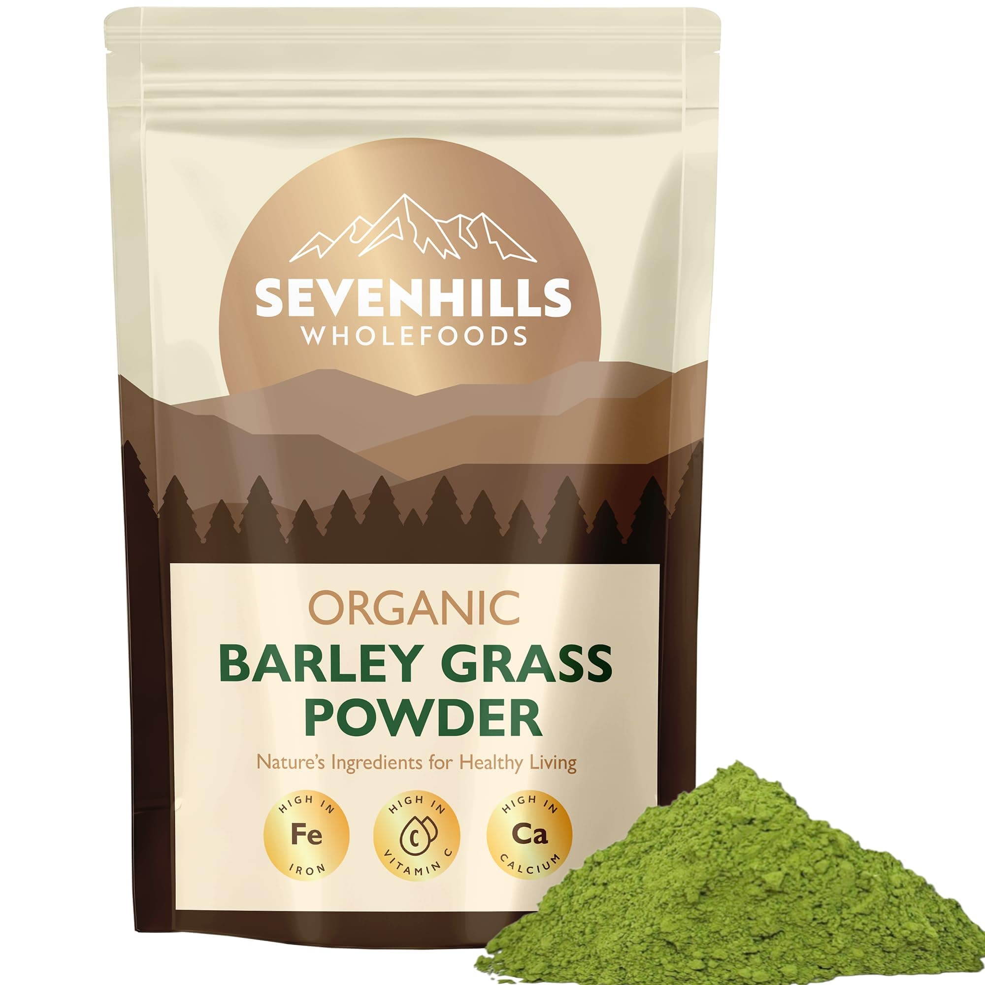 Sevenhills Wholefoods Organic European Barley Grass Powder 500g, European (EU) | Cultivated in Europe | High in Vitamin C and Iron