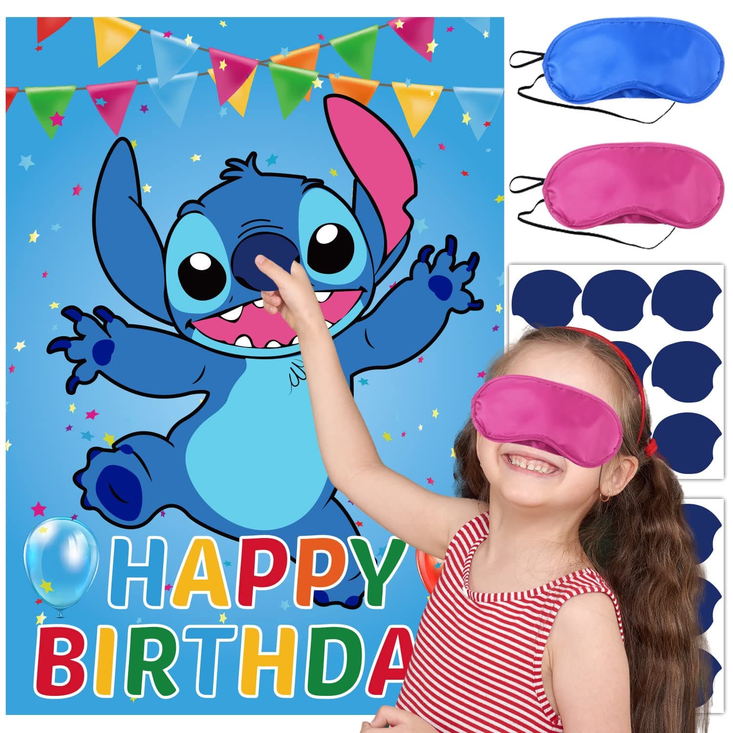 Lemogino Lilo and Inspired Stitch Birthday Party Supplies, Pin Game for Lilo and Stitch Theme Birthday Party Decorations
