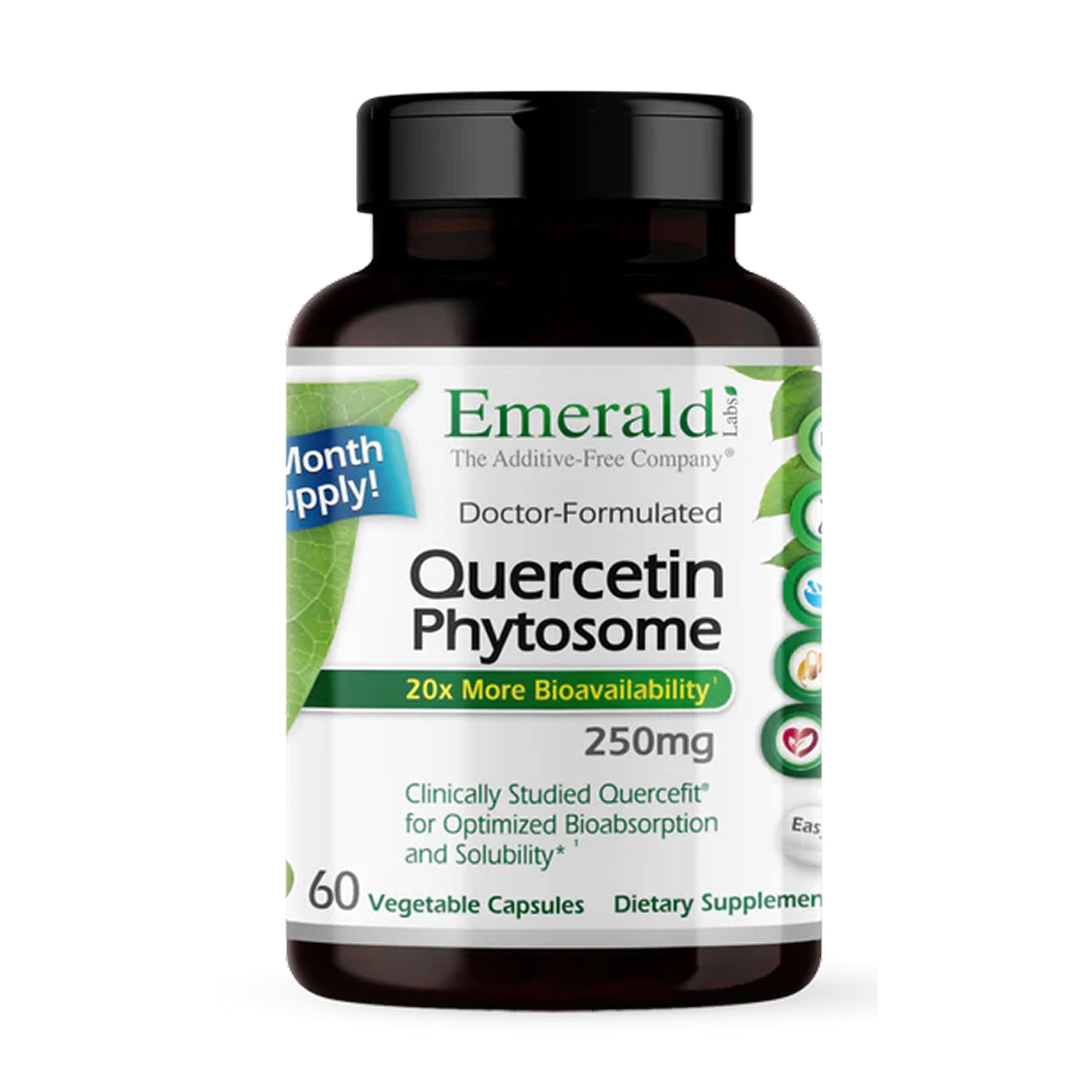 EMERALD LABS Quercetin Phytosome - Quercetin Complex for Immune Support - Vegan & Gluten-Free - 60 Vegetable Capsules