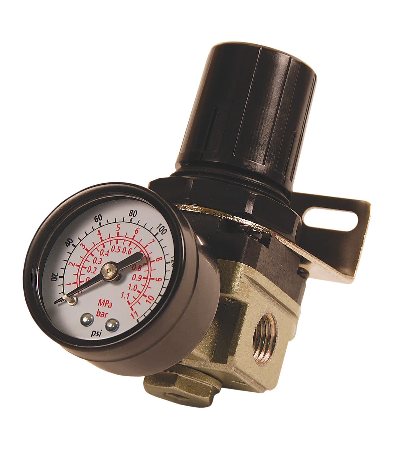 R1401G Mini Air Regulator with steel-Protected Gauge, 60-Scfm At 100-Psi, 1/4" Npt