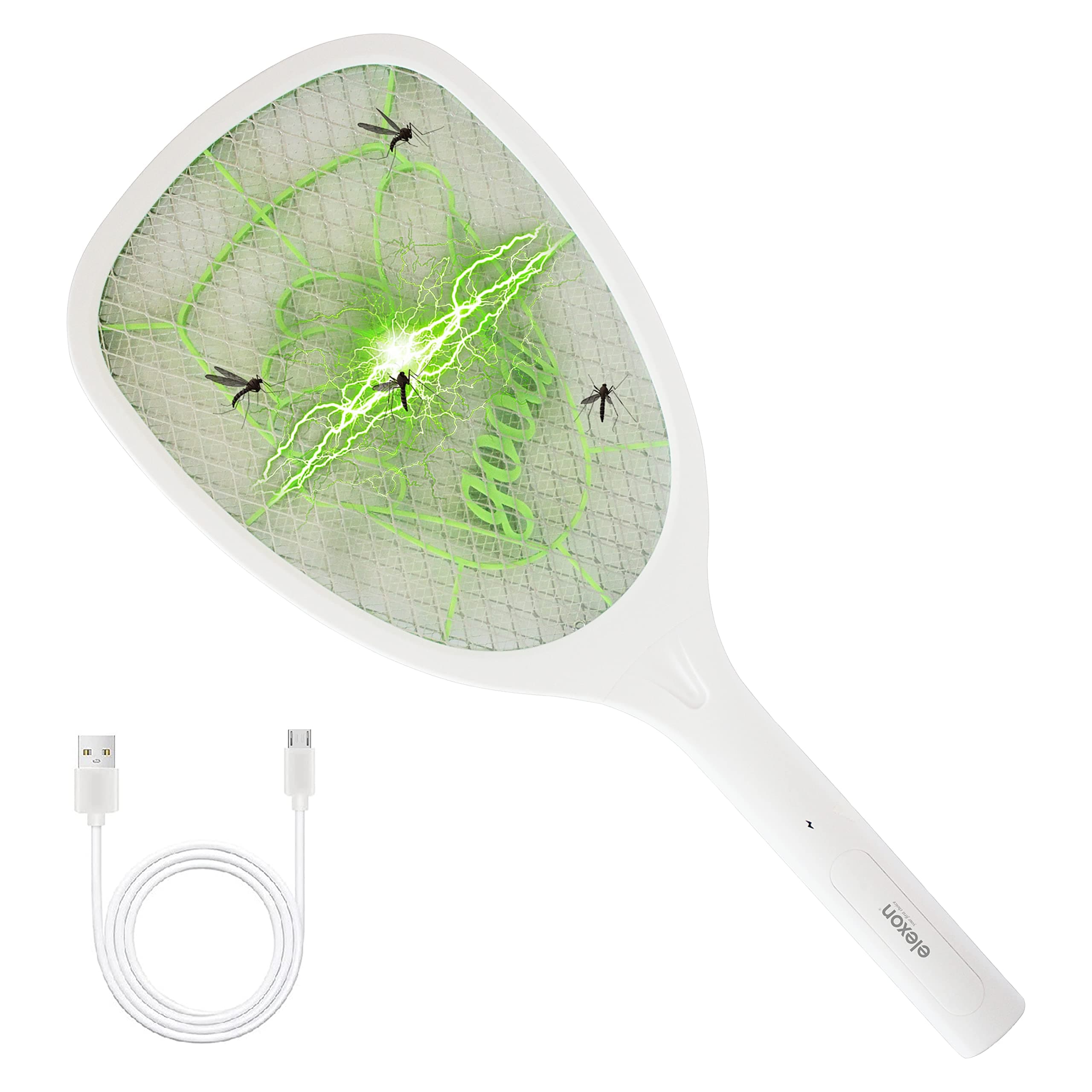 Elexon,Electric Bug Zapper Swatter - Rechargeable LED Fly, Mosquito and Pest Killer Racket for Indoor and Outdoor Use | Assorted Colors Available