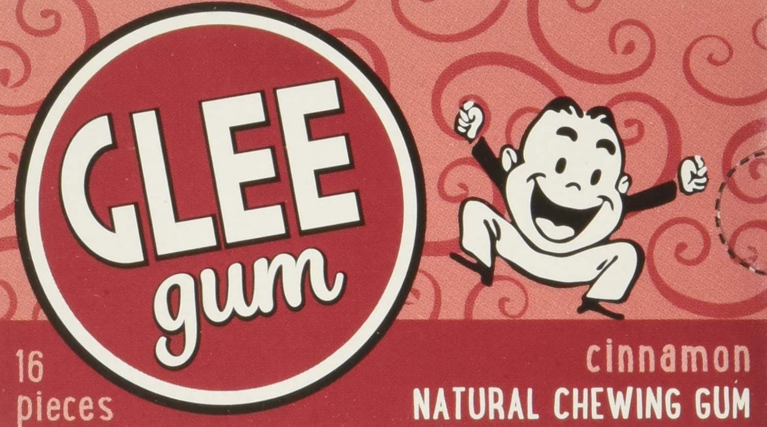 Glee Gum All Natural Cinnamon Gum, Non GMO Project Verified, Eco Friendly, 16 Piece Box, Pack of 12
