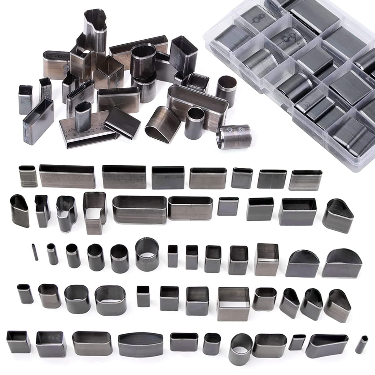 55 Shape Hole Hollow Punch Cutter Tool, Alloy Steel Punching Die Cutting Mold, Manual Leather Punch Tool Hole Puncher Cutter, Leather Craft Tools Kit for Handmade DIY Leather Craft