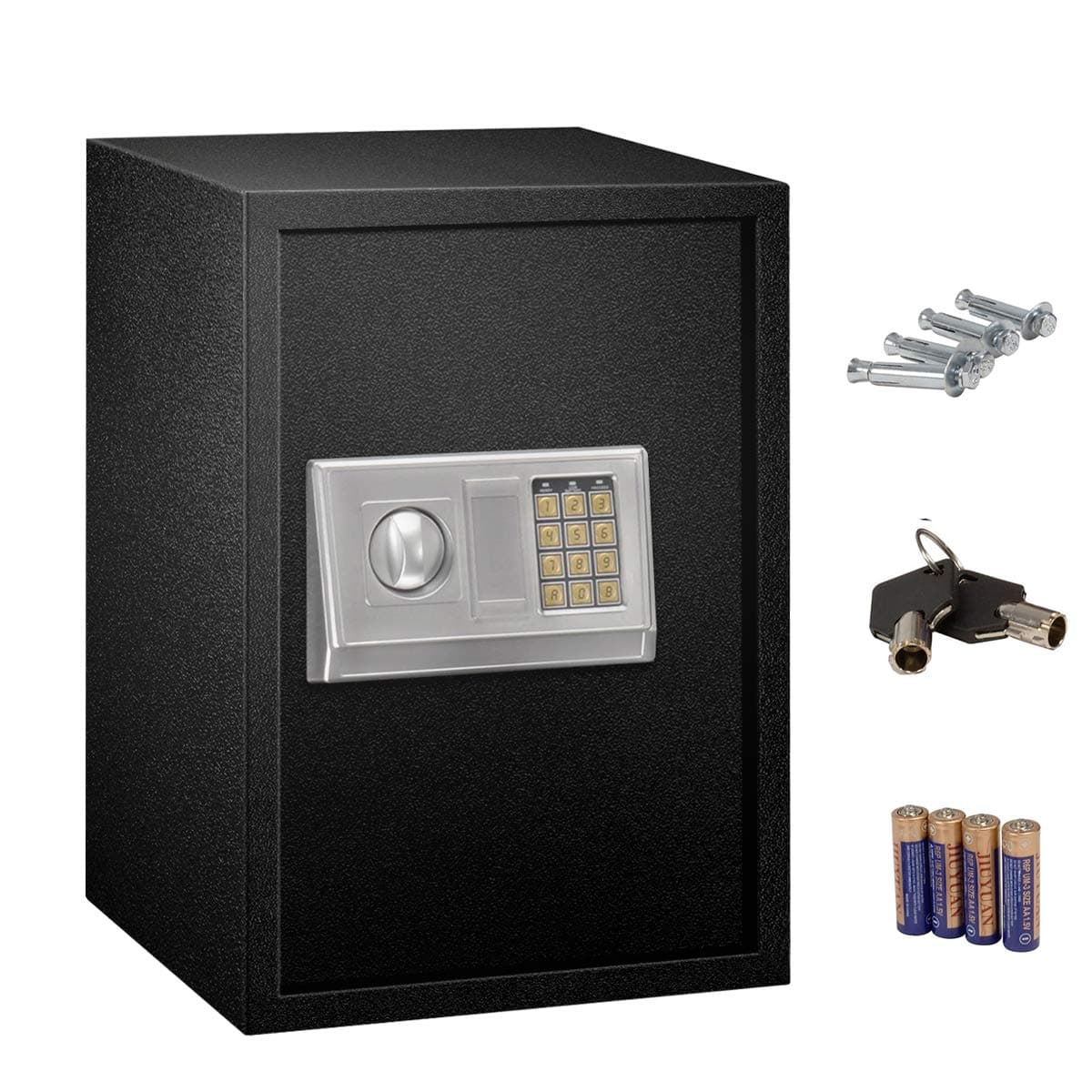 WATERJOY Steel, Security Safe Lock Box, 1.8 Cubic Home Digital Keypad Cabinet Safe Box, Black