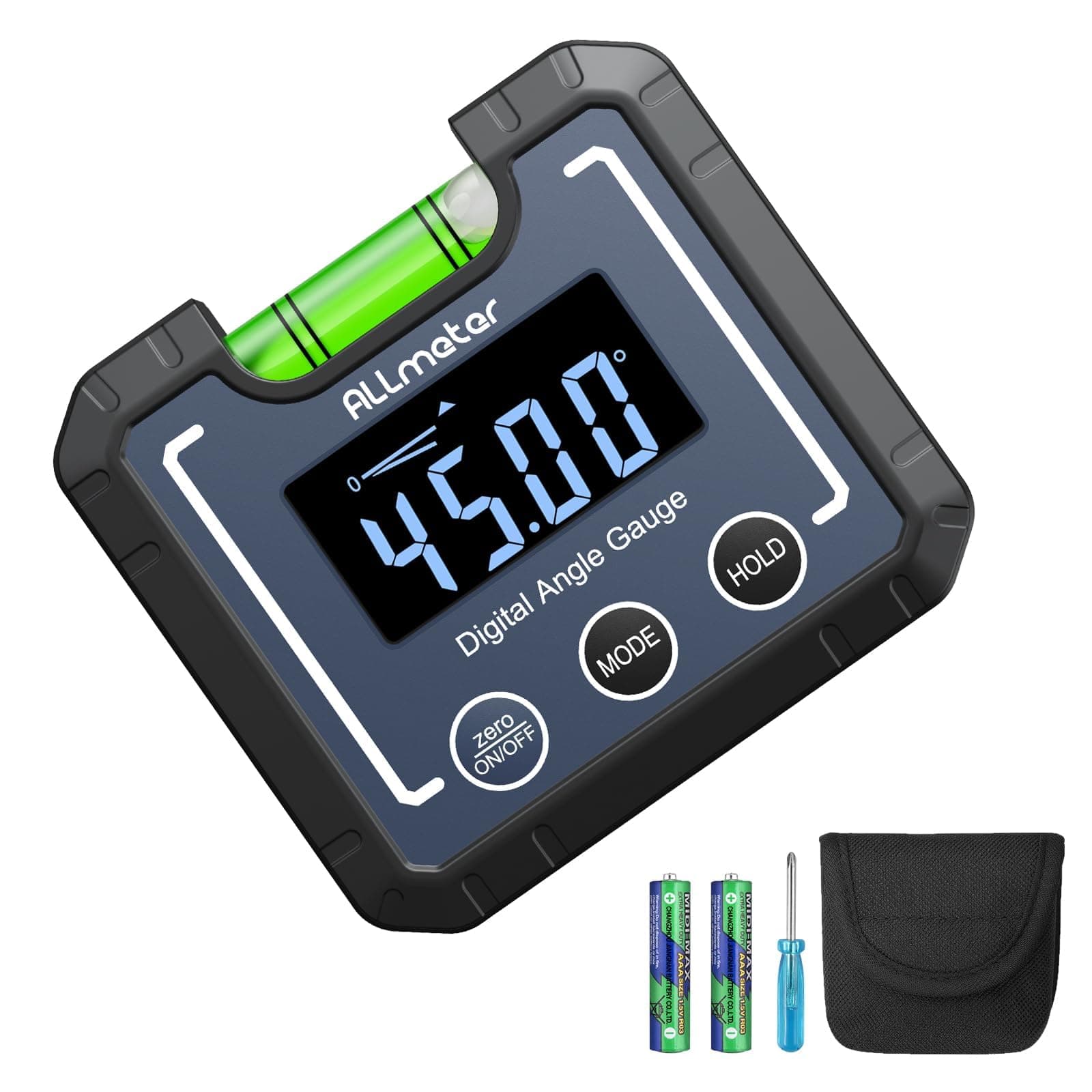 Digital Angle Finder Gauge Level 0-360°(4 * 90°) Digital Angle Gauge Inclinometer Protractor with V-Groove Magnetic Base Measurement Tool for Carpentry Building Home Table Saw