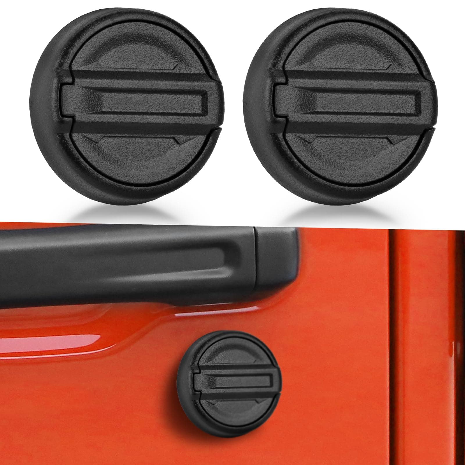 Keyhole Covers for 2018-2024 Jeep Wrangler JL and Gladiator JT Front Door, Magnetic Keyhole Protection Accessories for Door Lock Covers
