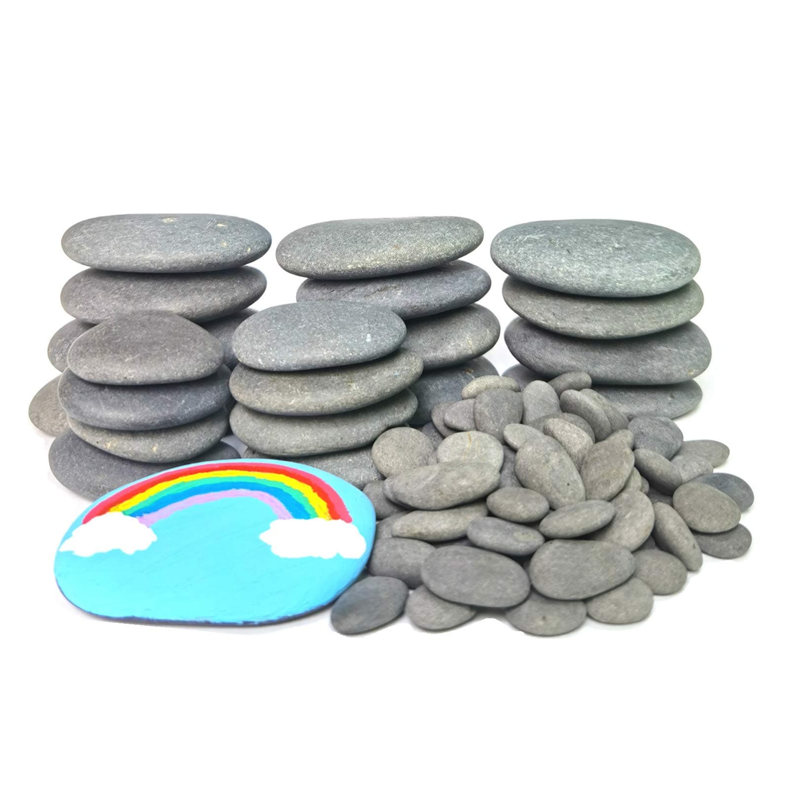 120PCS Painting Rocks, DIY Rocks Flat & Smooth Kindness Rocks for Arts, Crafts, Decoration, Medium/Small/Tiny Rocks for Painting,Hand Picked for Painting Rocks…