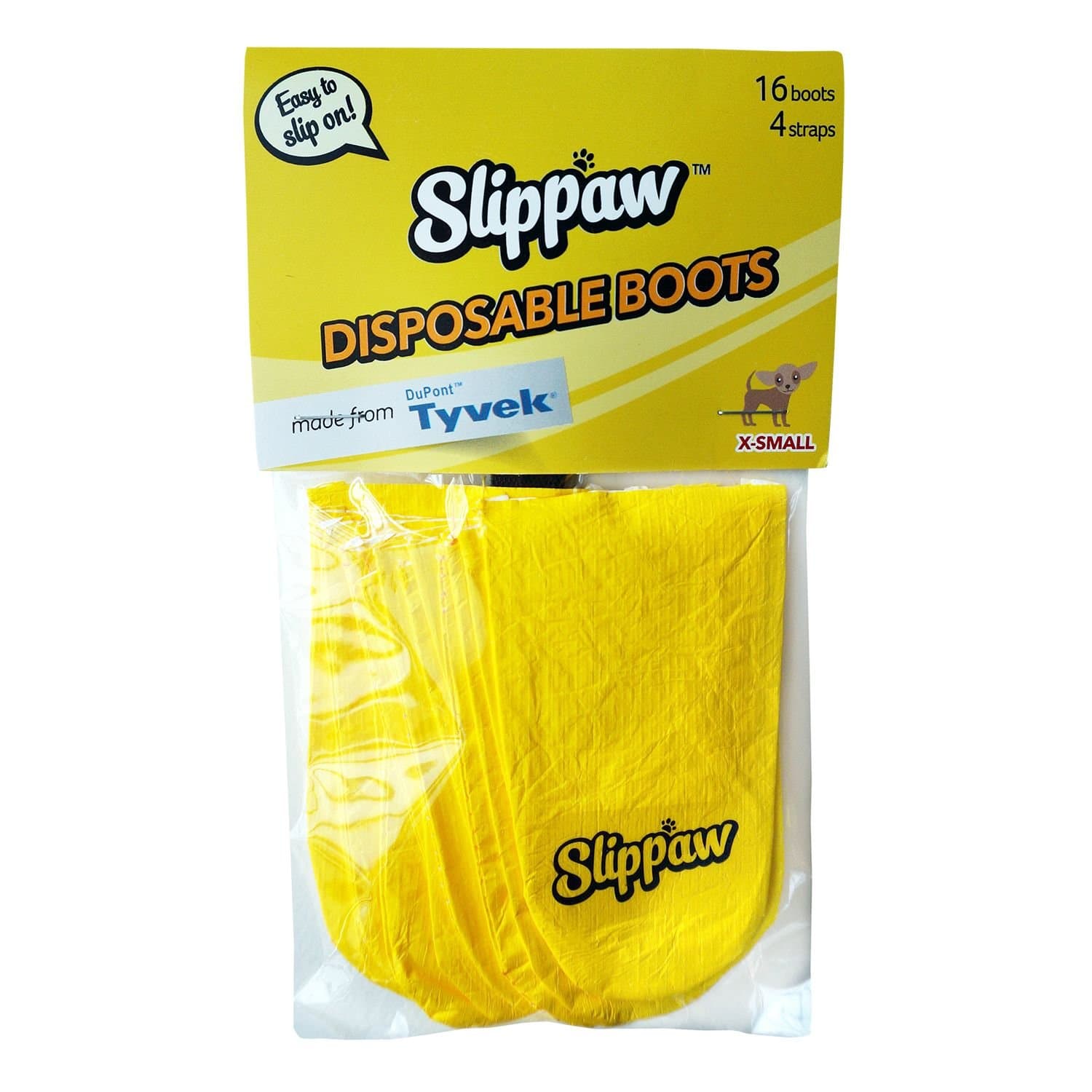 Disposable Dog Boots, X-Small, Pack of 16 - Made from Dupont Tyvek