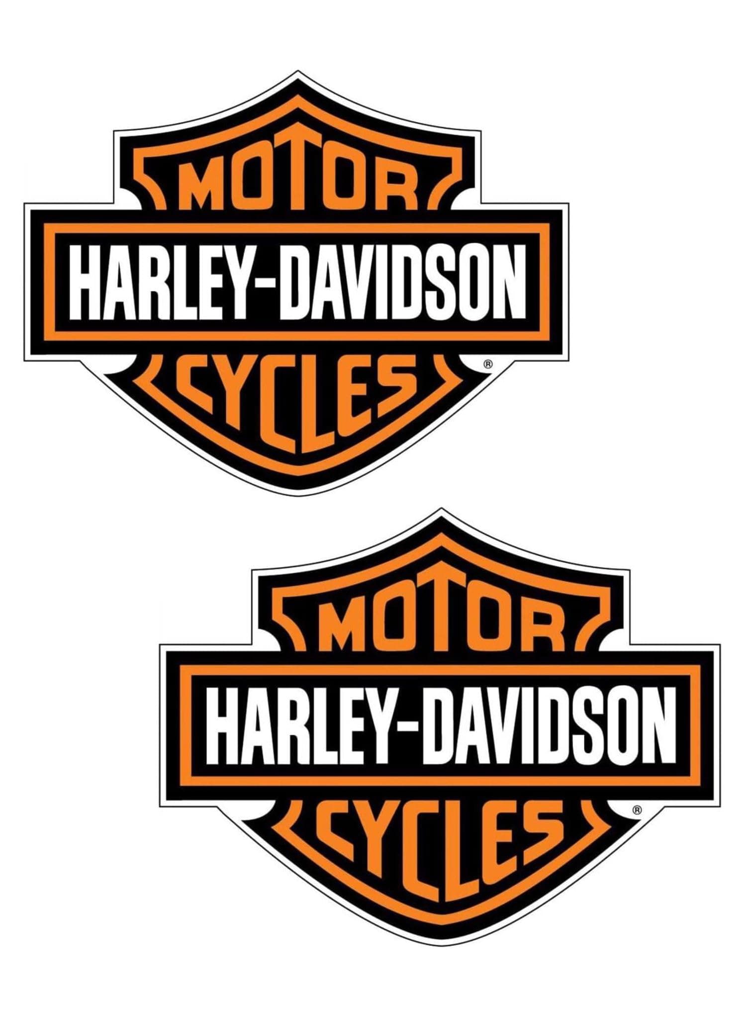 Motorcycle bar and Shield Design Sticker Vinyl #2 Piece Moto Harley Club 3.5"x4.5"