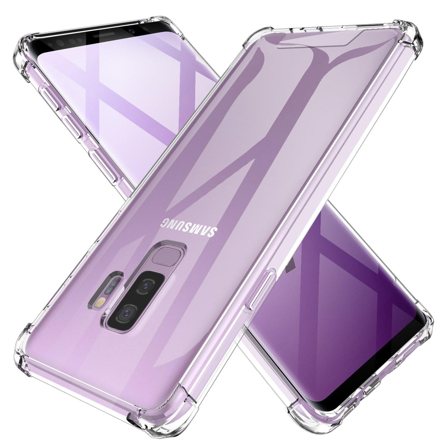 KIOMYClear Case for Samsung Galaxy S9 Plus /S9+, Shockproof Bumper Protective Cell Phone Back Cover with Airbag Corners, 【Hybrid Design】 Hard PC Back with Flexible TPU Frame
