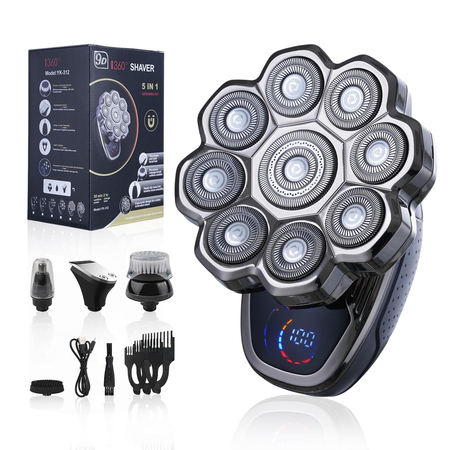 Professional Hair Clippers, Hair Cutting Machine for Men/Kids/Baby/Barber Grooming Cutter Kit, Waterproof Haircut Trimmer Set, Rechargeable Haircut Barber Trimmer Kit with Guide Combs Brush