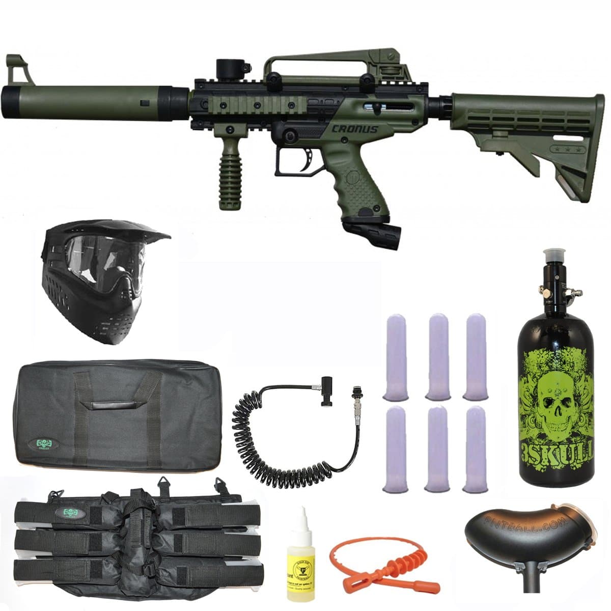 Tippmann Cronus Tactical Paintball Gun 3Skull N2 Sniper Set - Olive