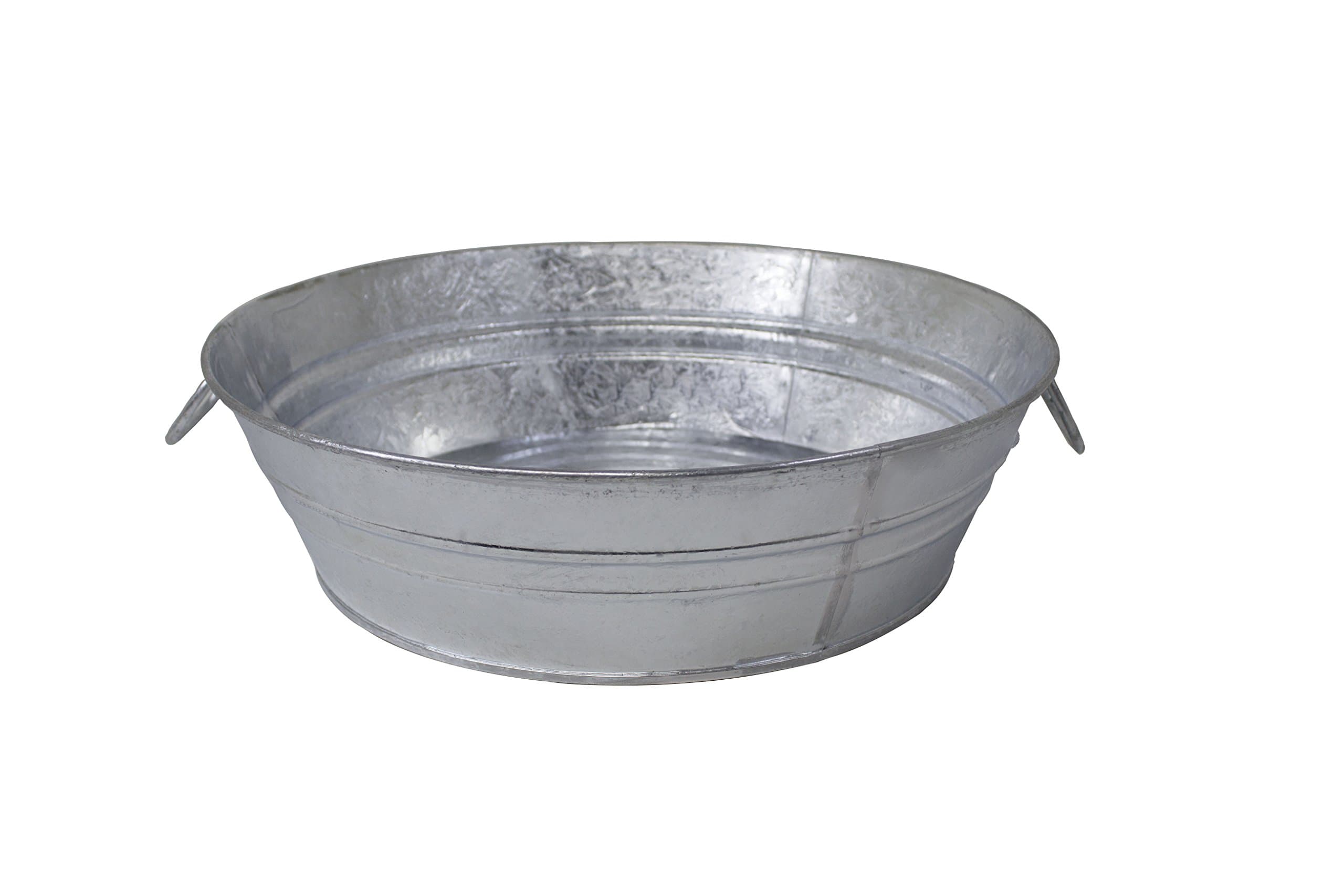 Behrens 105LFT 3 Gallon Hot Dipped Steel Low Flat Tub, Silver