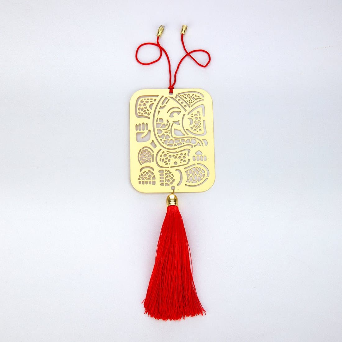 ADORAA's Ganesha Ganesh Ganpati Hanging Accessories for Car Rear View Mirror Decor in Brass