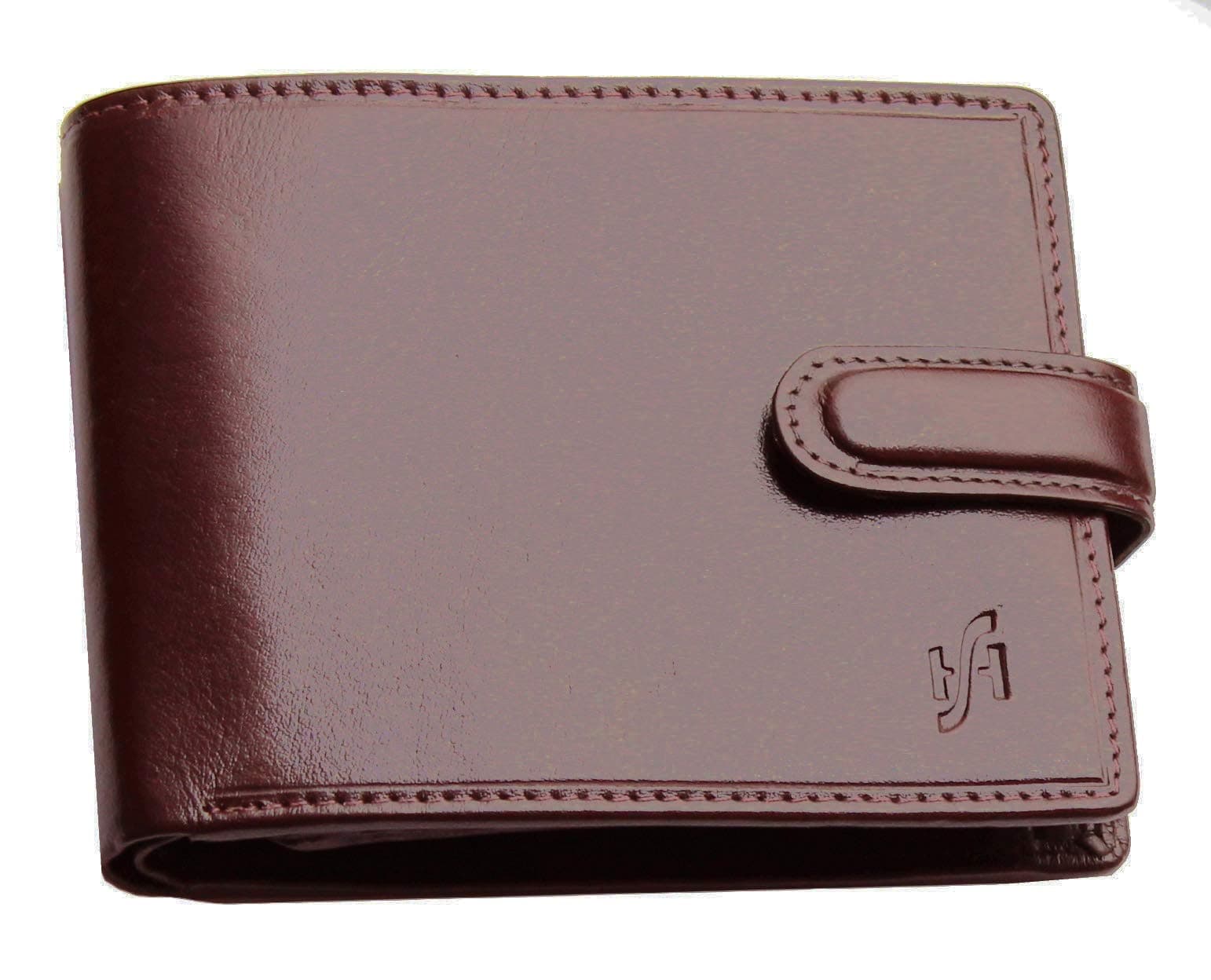 RFID Blocking Wallet | Mens Leather Wallet UK | Real Soft Cowhide Card Holder with Coin Pocket | Compact Bifold Purse | ID Window & Gift Box | 1212 (VT Brown)