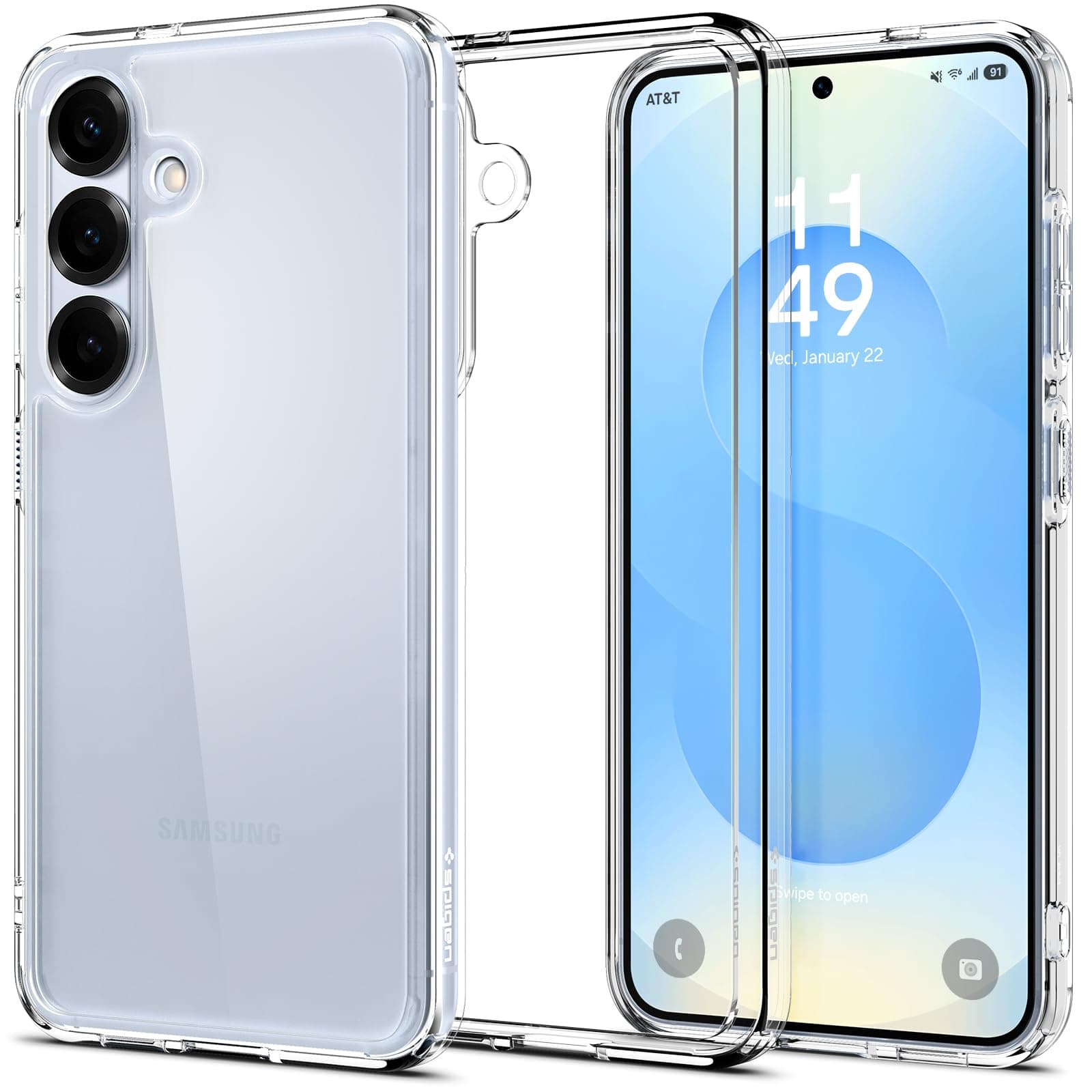 Spigen Ultra Hybrid Case Compatible with Samsung Galaxy S25 - Crystal Clear