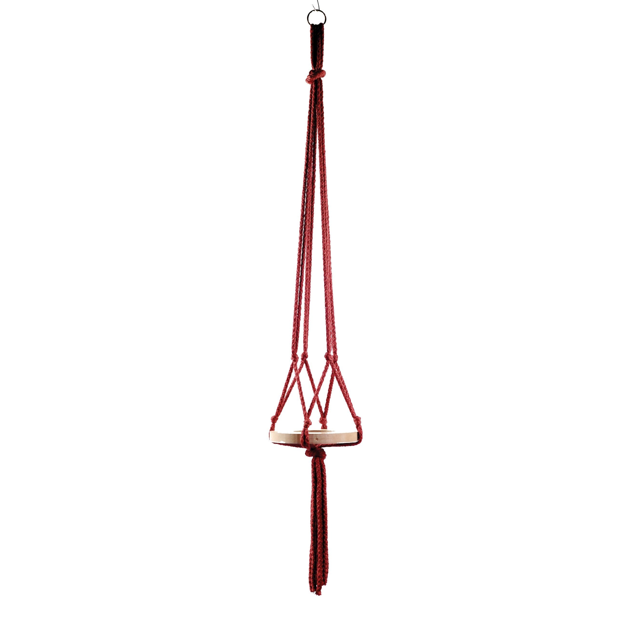Wildwood MK-48RSB 4 Leg Macrame Plant Holders, Raspberry, 48-Inch