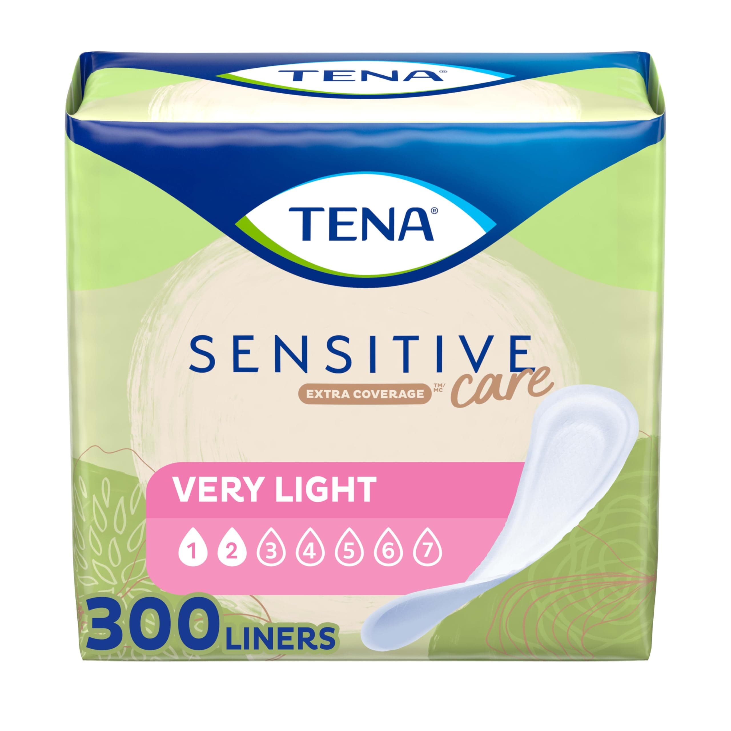 TENA Intimates Very Light Bladder Control Liners for Women, 300 Count (6 Packs of 50)