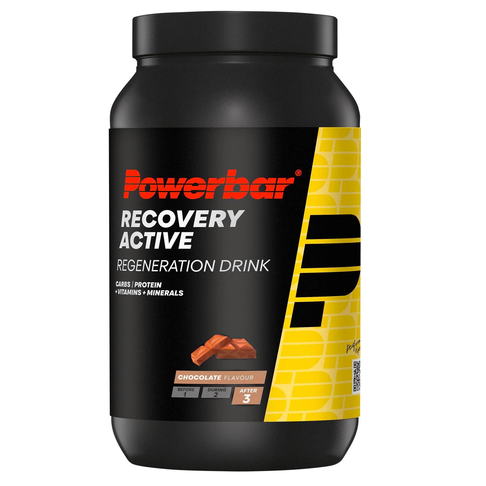 Powerbar - Recovery Active Chocolate 1210g - Regeneration Whey Drink with Carbohydrates - Magnesium - Zinc