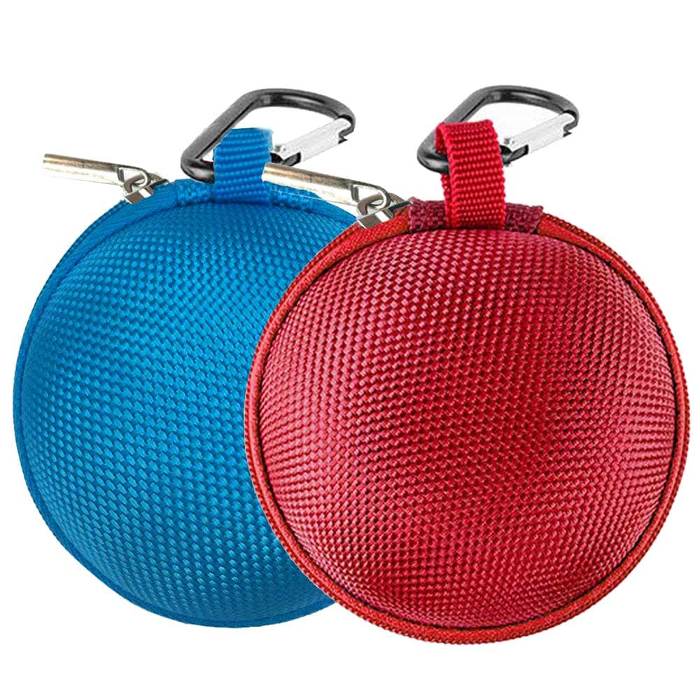 Earbud Case Mini Earphone Case EVA Hard Protective Carrying Case Travel Portable Storage Bag for Earphones Earbuds and Mini Items (Blue+Red1)