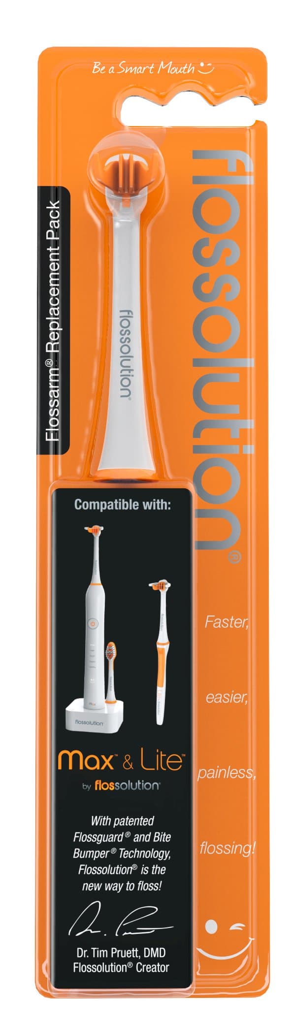 Flossolution Flossarm Replacement Pack, Silver/Orange/Black/White