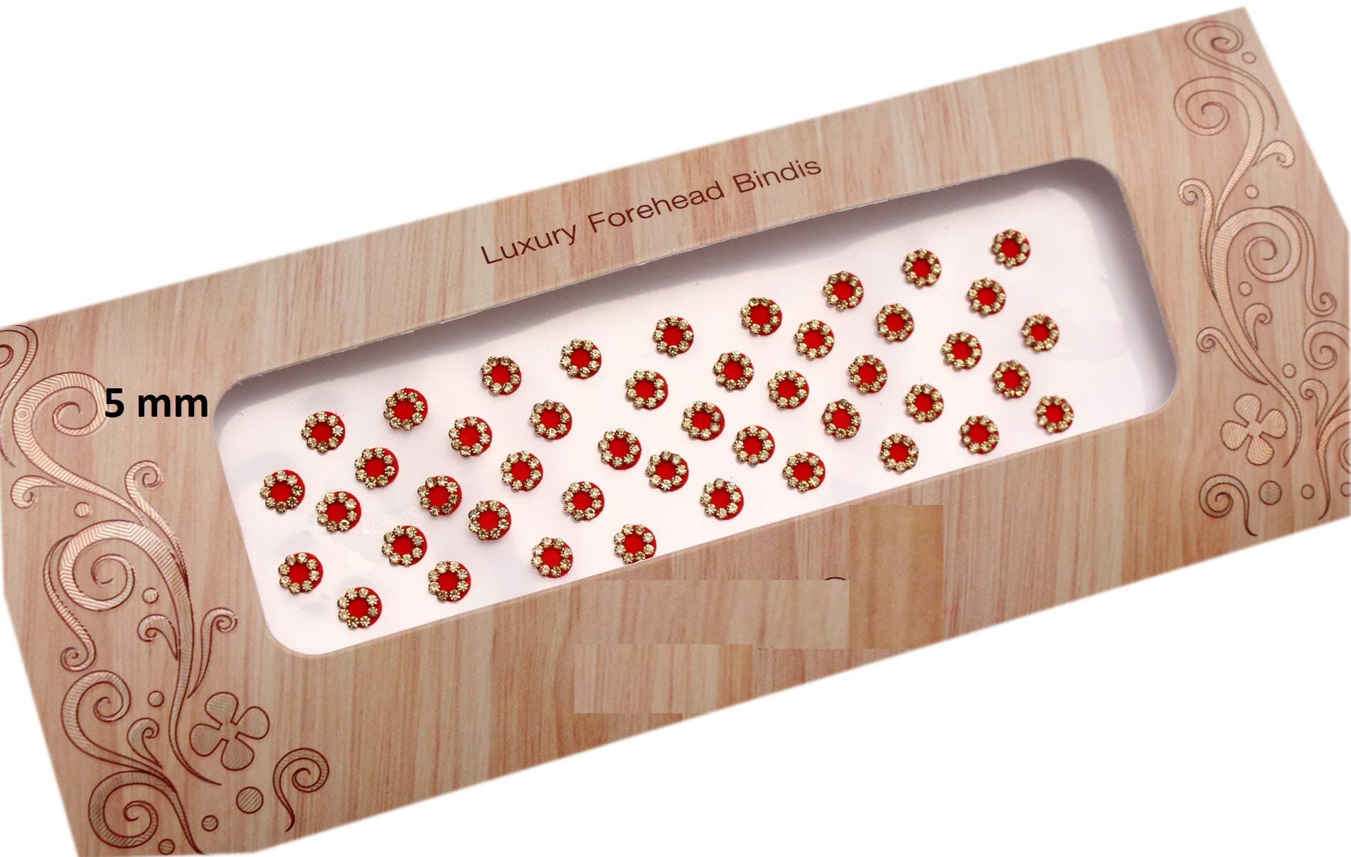 Glamorous Collection Red Round Bindis 5 mm Bridal Wedding Bindis Face Jewels Rhinestones Stickers