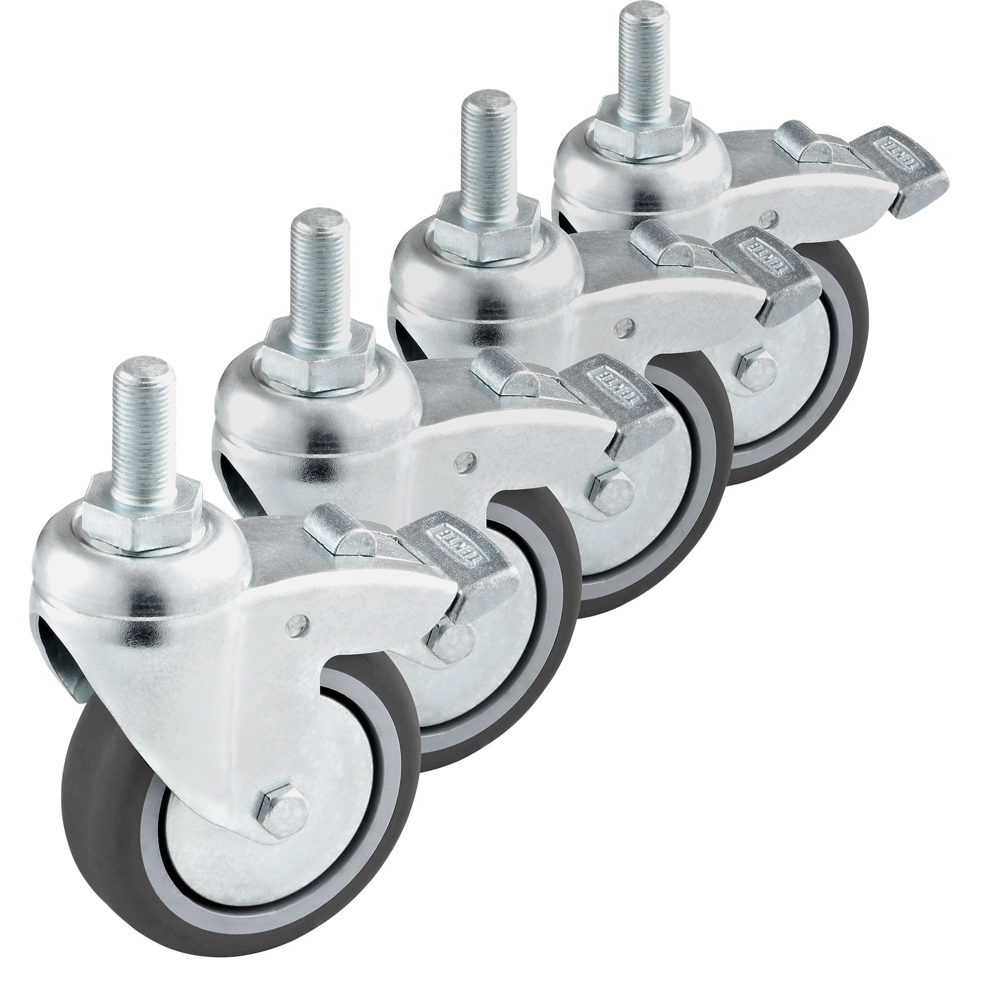 Caster Wheels for Gong/Tam Tam Stands, Set of 4 — MADE IN GERMANY — Lockable and Heavy-Duty, 2-YEAR WARRANTY