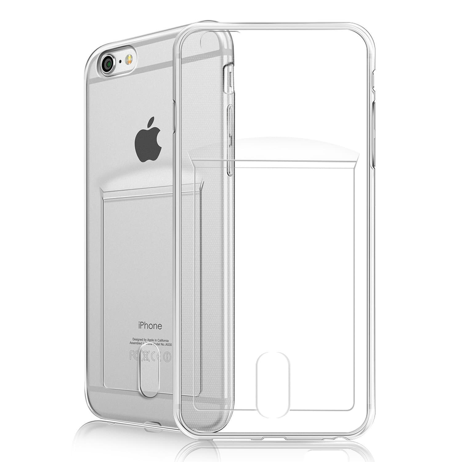iPhone 6 clear soft case with single stash credit card pocket (Clear)