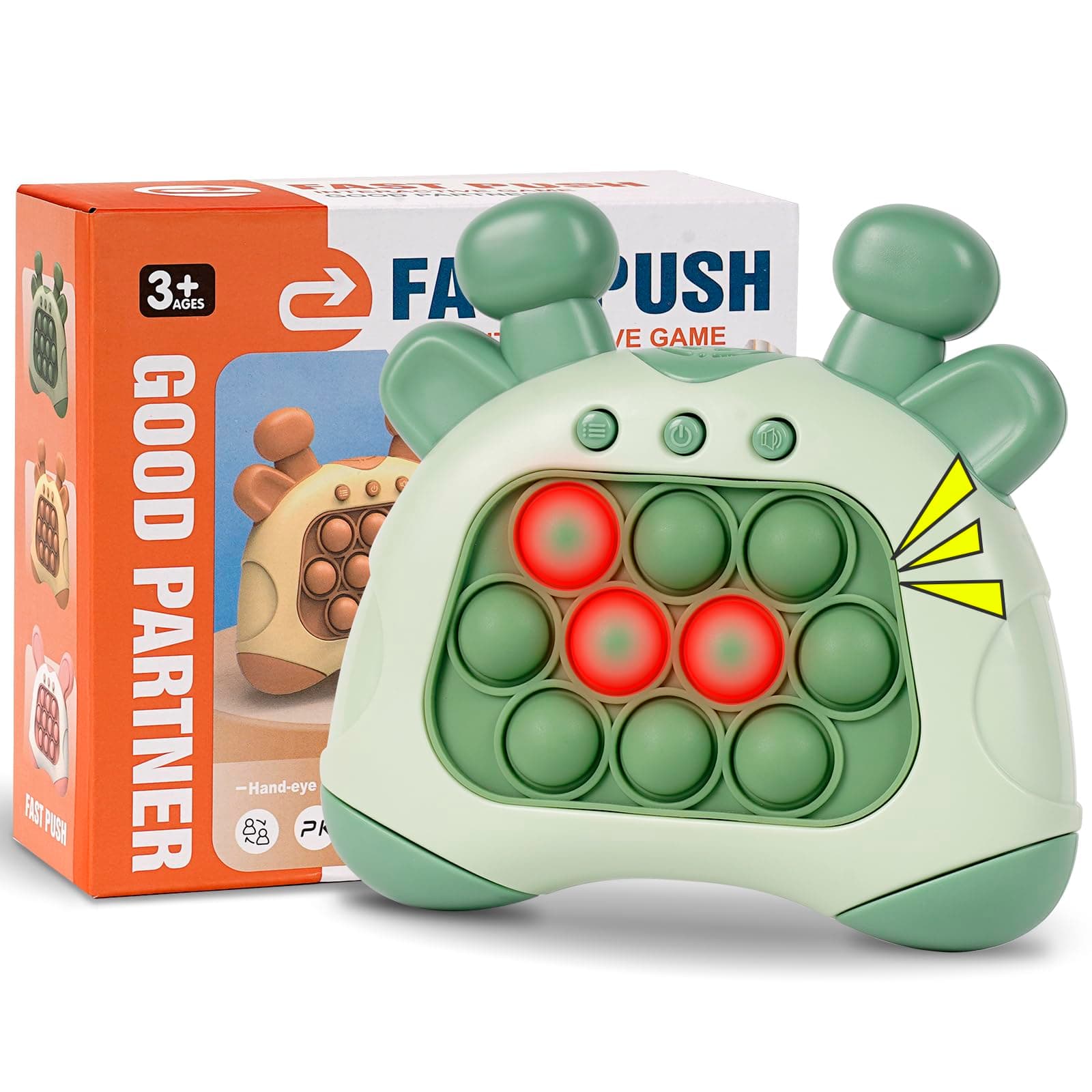 Fast Push Game, Stocking Stuffers for Kids 8-12, Fidget Toys for Kids, Fast Push Bubble Game, Pop Game It Fidget Sensory Toys, Christmas Birthday Gifts for 3-12 Year Old Girls Boys (Green Deer)