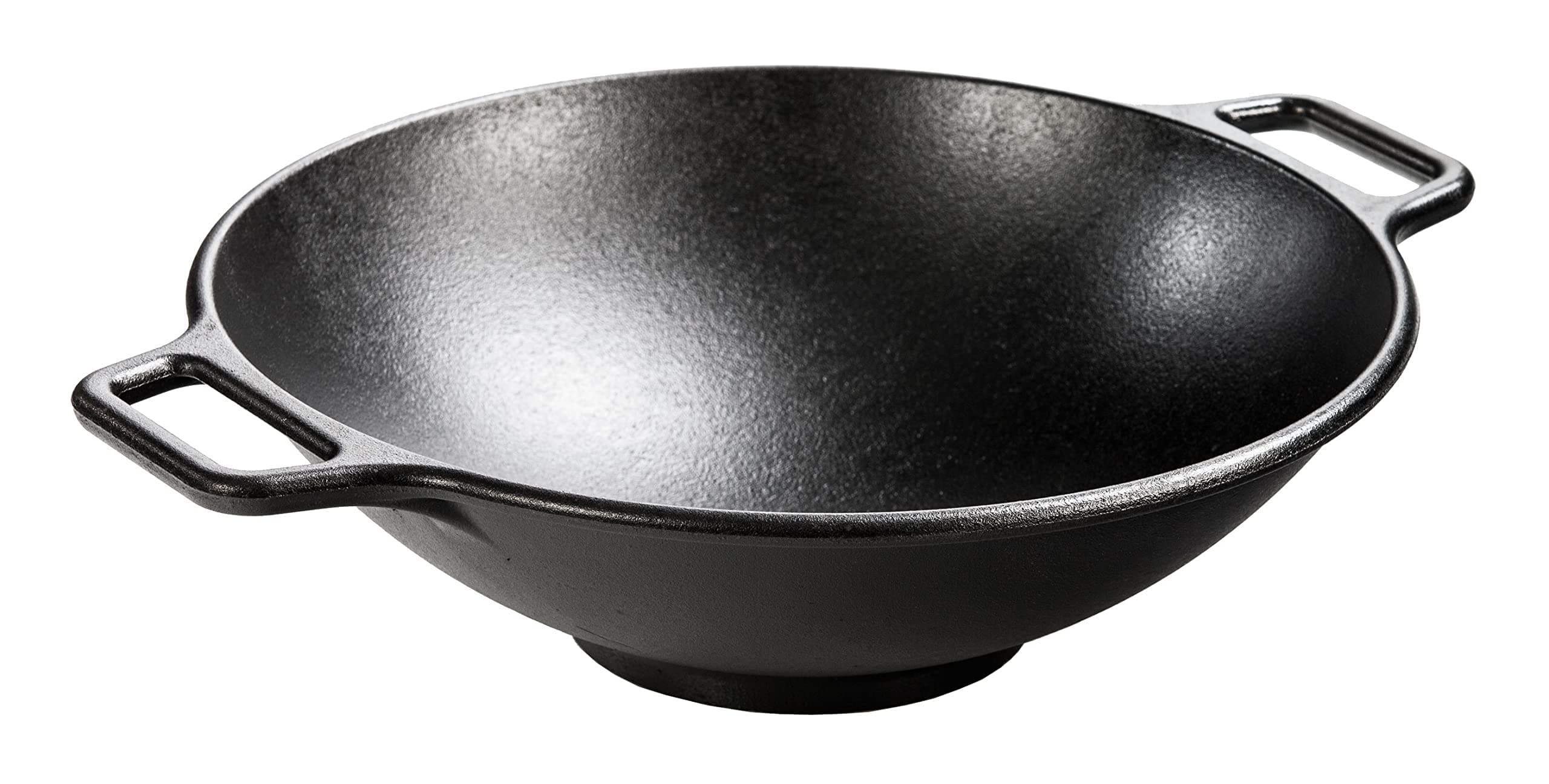 Lodge P14W3 35.56 cm / 14 inch Pre-Seasoned Cast Iron Wok with Loop Handles, Black