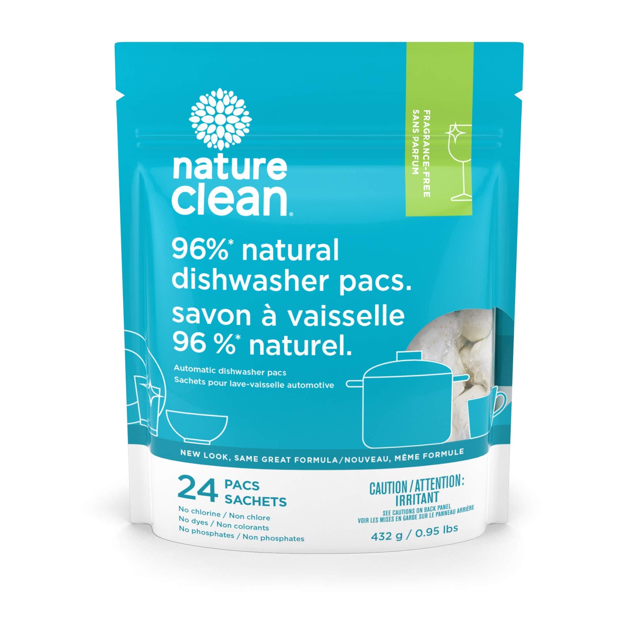 Nature Clean Automatic Dishwasher Packs Unscented, 24 Count