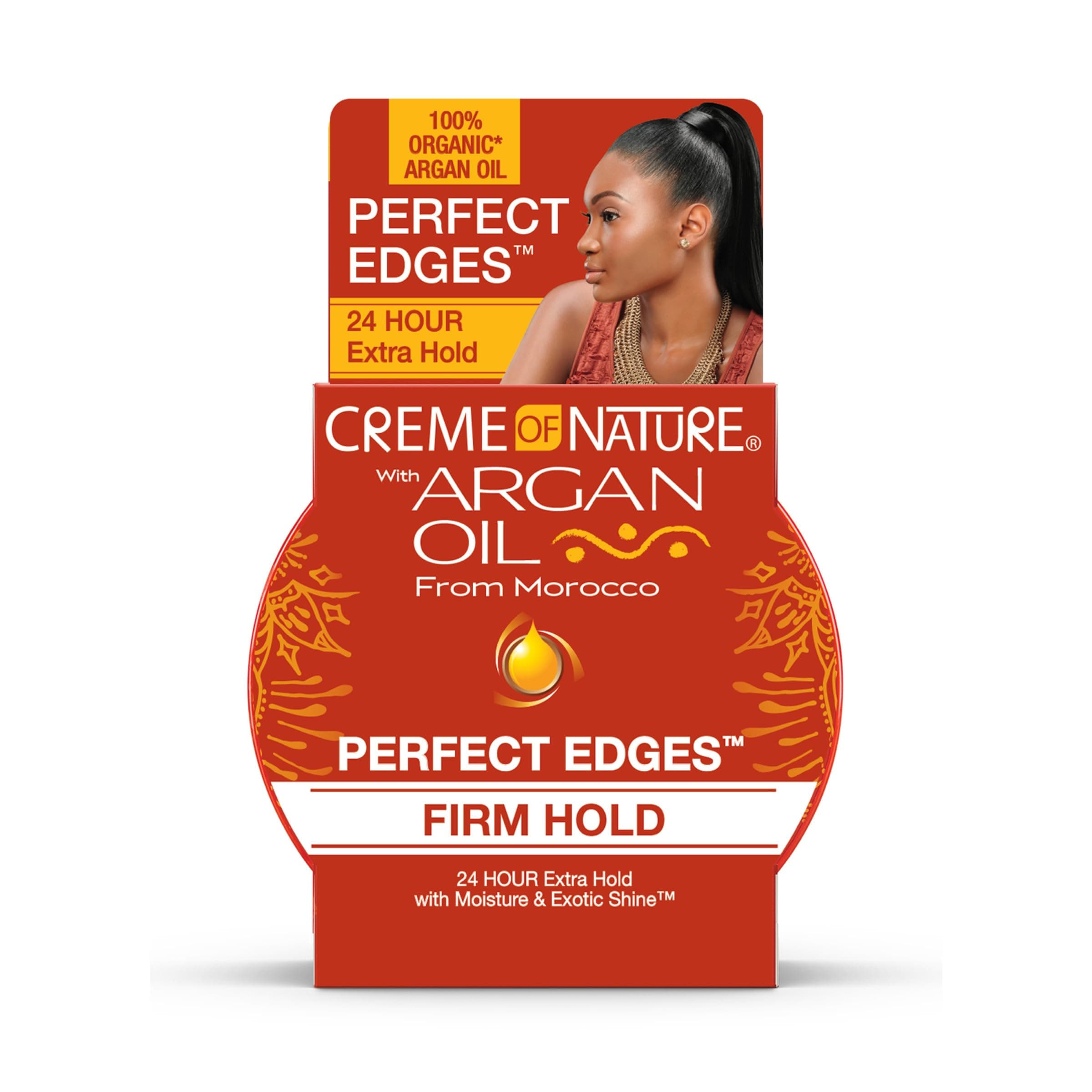 Creme of Nature with Argan Oil From Morocco Perfect Edges Hair Gel, 24 Hour Hold with Moisture and Exotic Shine, Extra Hold, 2.25 Oz (Pack of 1)