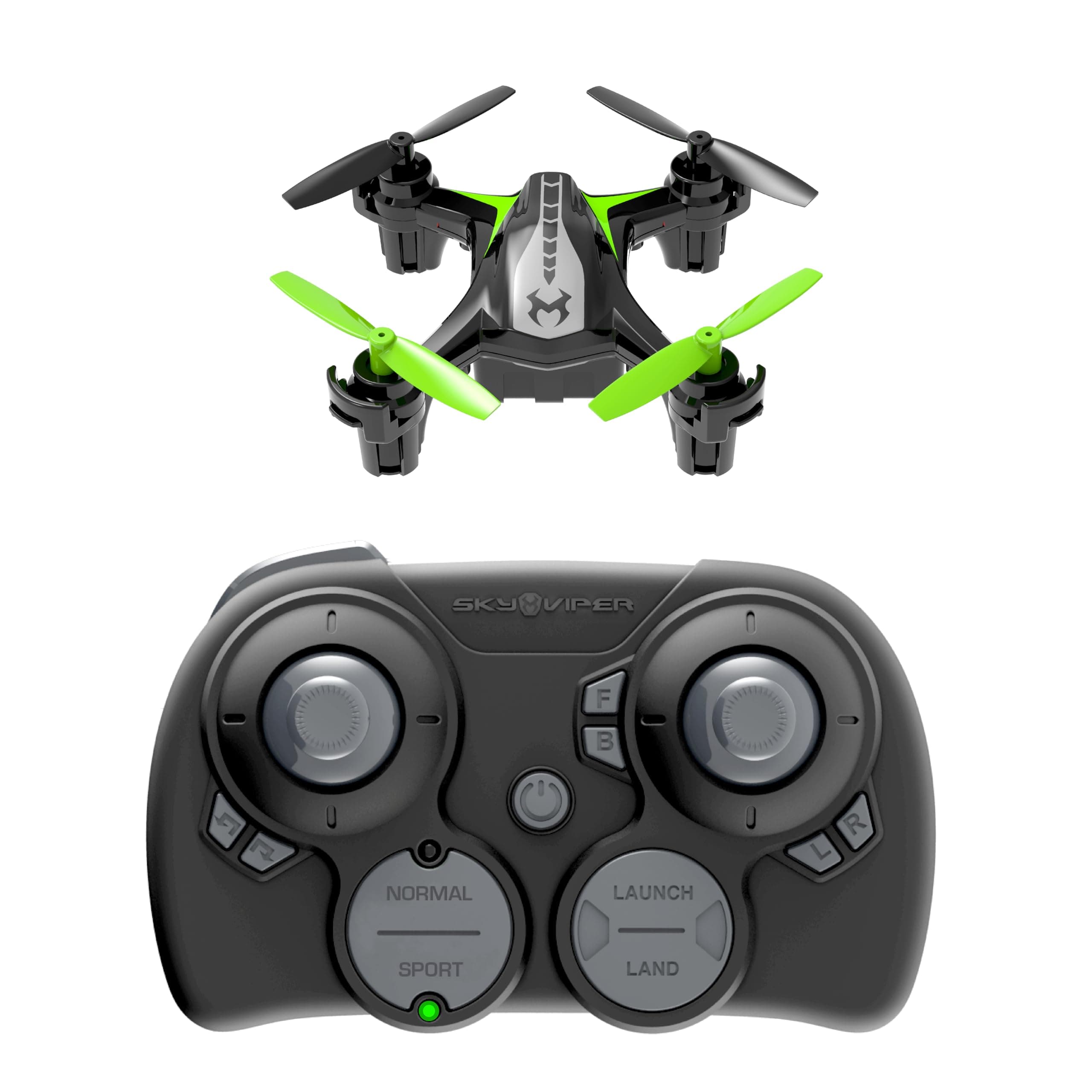 Sky Viper Dash Nano Drone Black/Green, 2 x 2 x 0.7 Inches