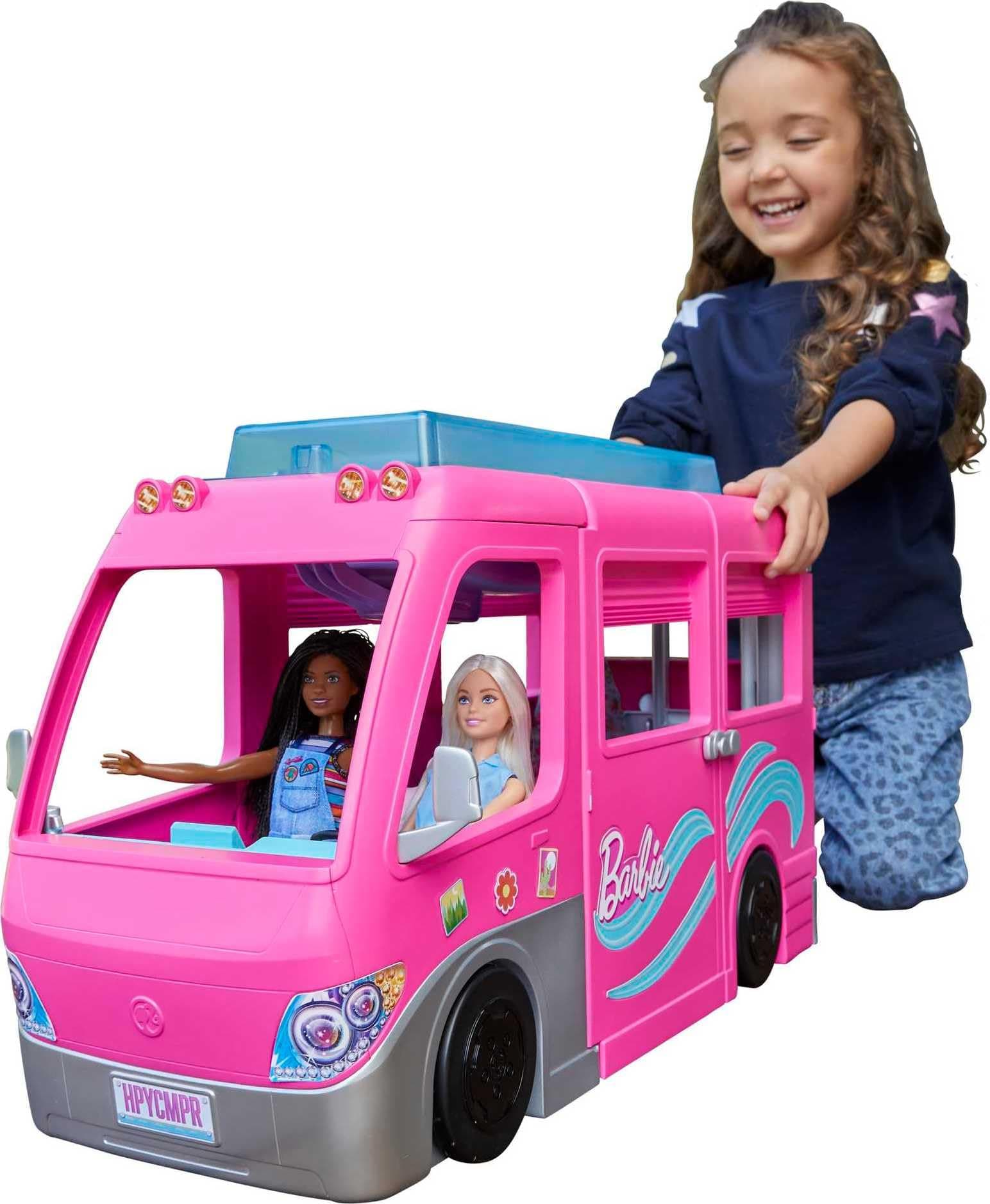 Barbie ​ Camper, Doll Playset with 60 Accessories, 30-Inch Slide, Dream Camper