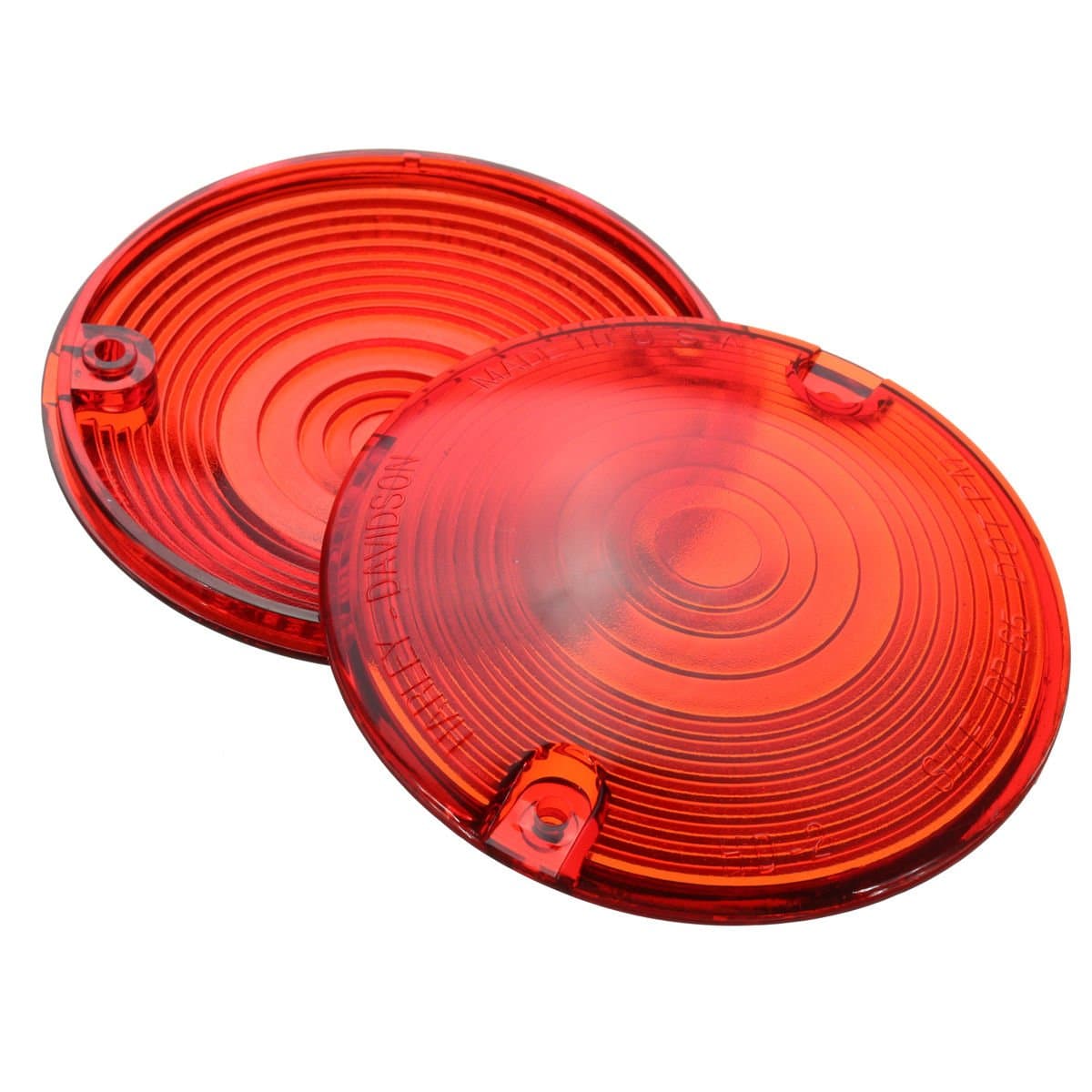 ZYTC Red Harley Turn Signal Lens Lenses Covers 3 1/4" for Harley Touring Flat Electra Glide Road King Pack of 2