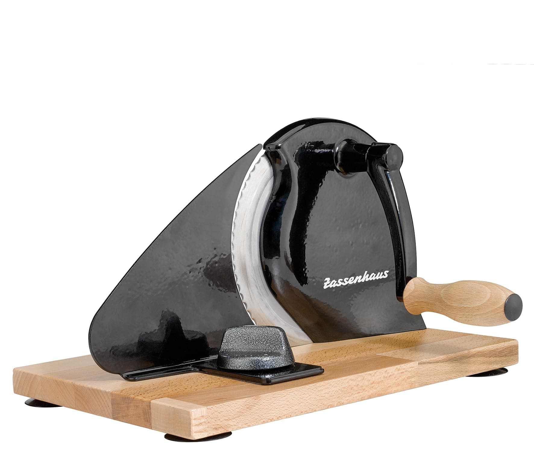 Zassenhaus Manual Bread Slicer Classic Hand Crank Home Bread Slicer (Black) 11.75" x 8"