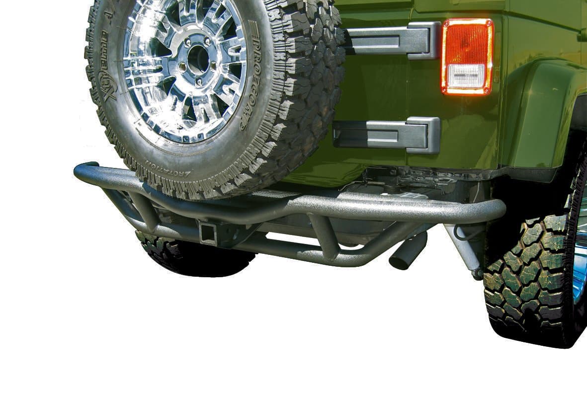 Body Armor 4x4 JK-2951 Black - Steel Tubular Rear Base Bumper for 2007-2013 Jeep JK