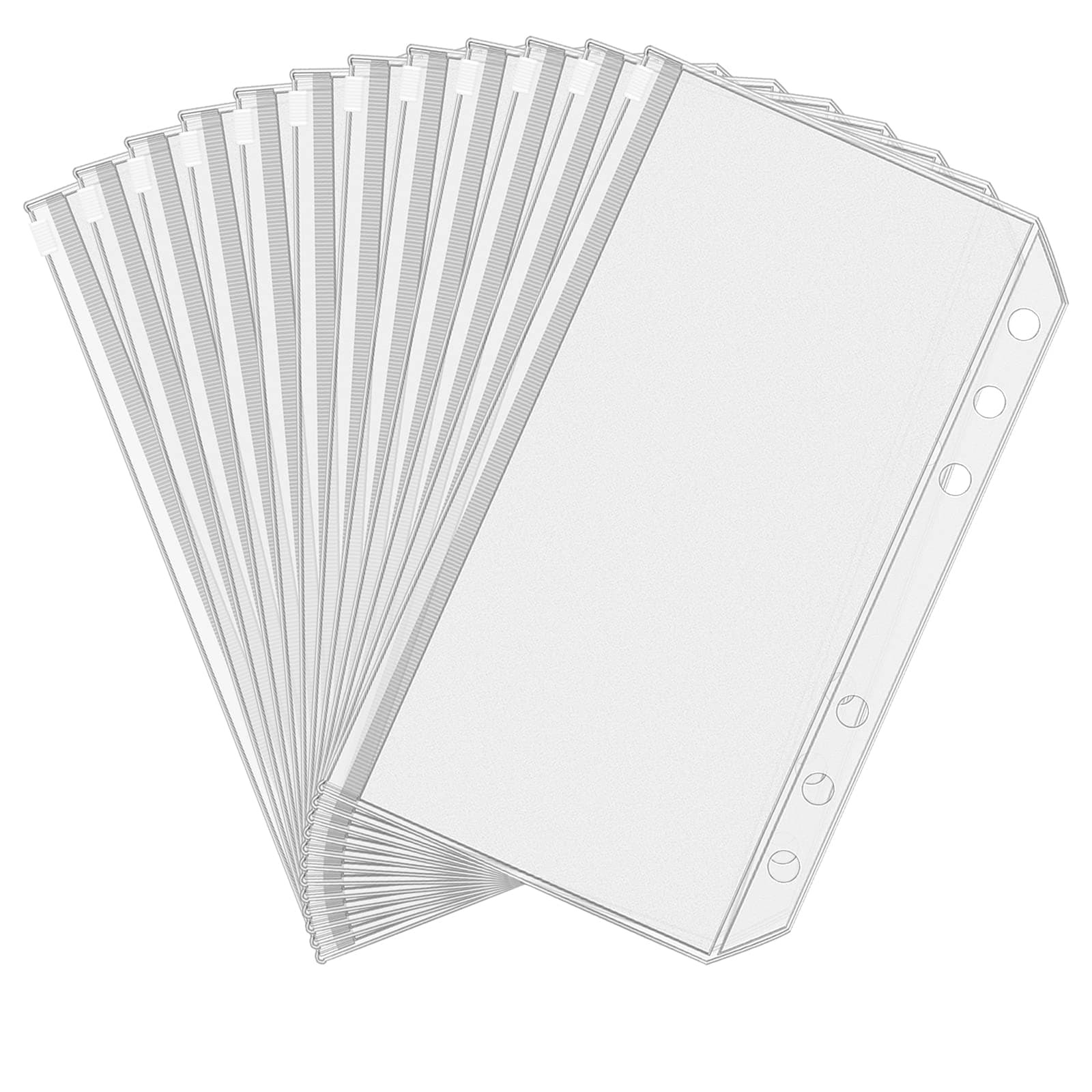 Antner 12 Binder Pockets A6 Size 6 Hole Binder Zipper Folder 6 Ring Notebook Binder Loose Leaf Bag, Waterproof PVC Pouch Document Filing Bag