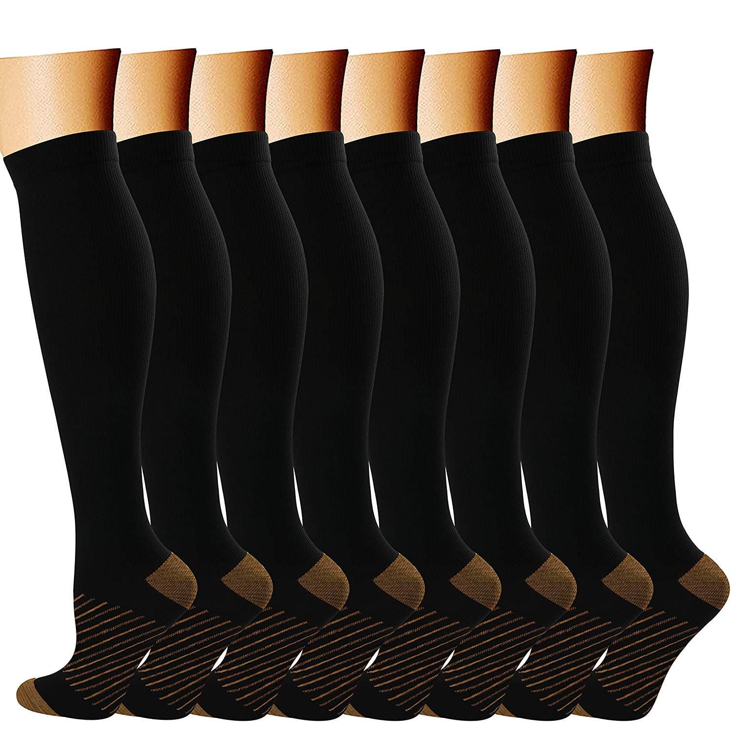 Compression Socks for Women and Men(3 Pairs)15-20mmHg - Best Circulation Support Socks